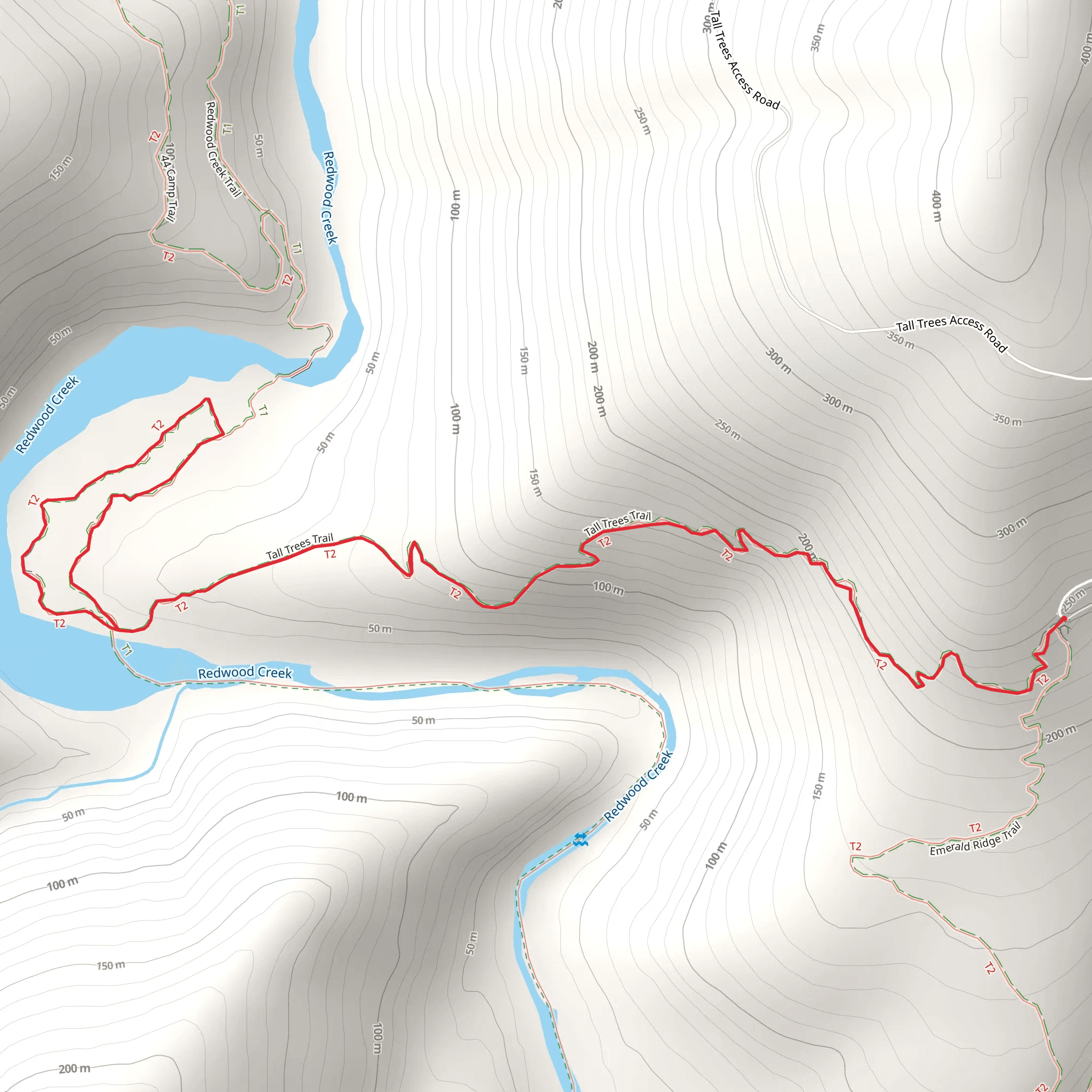 Tall Trees Grove Loop Trail mobile static map