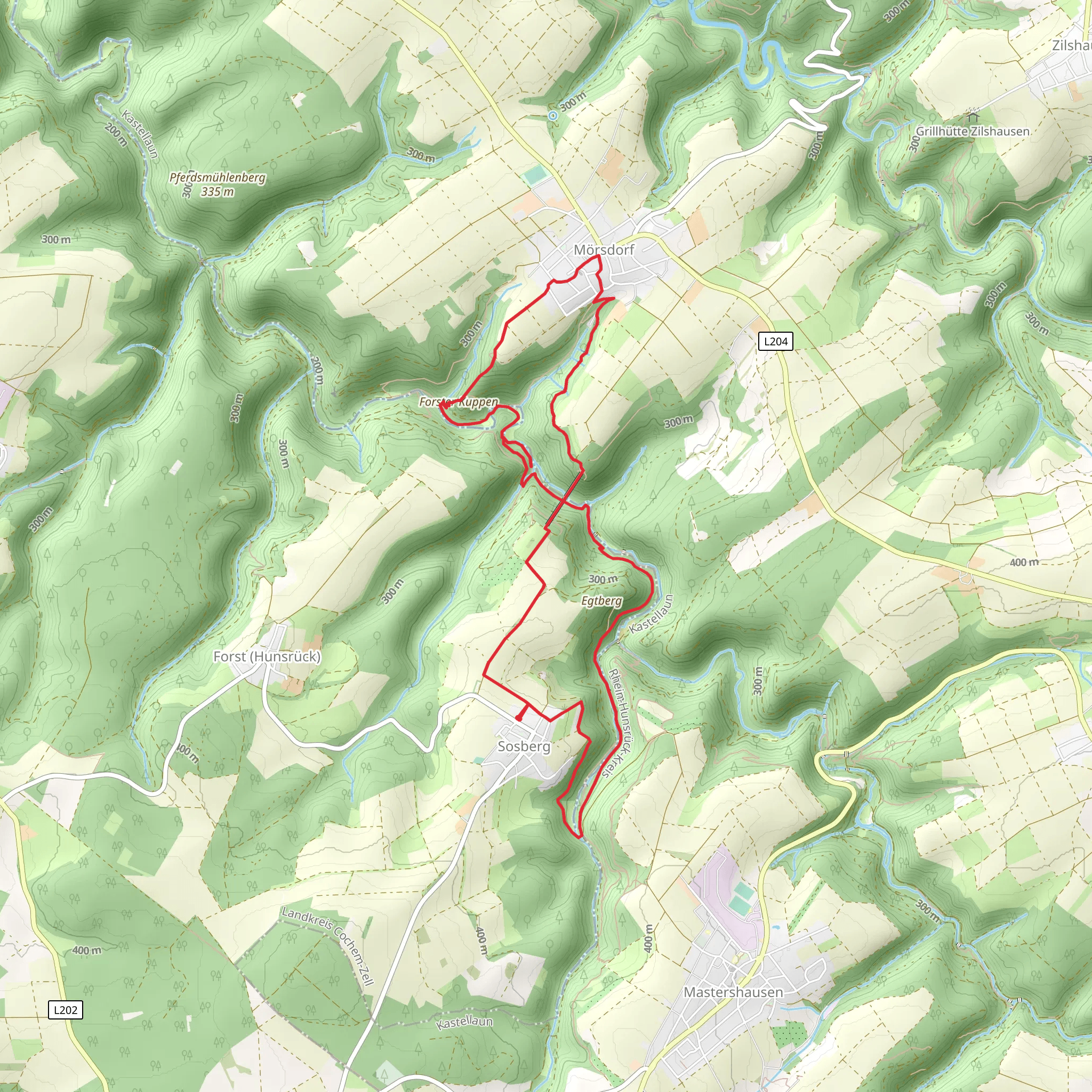 Geierlay via Geierlay Schleife mobile static map