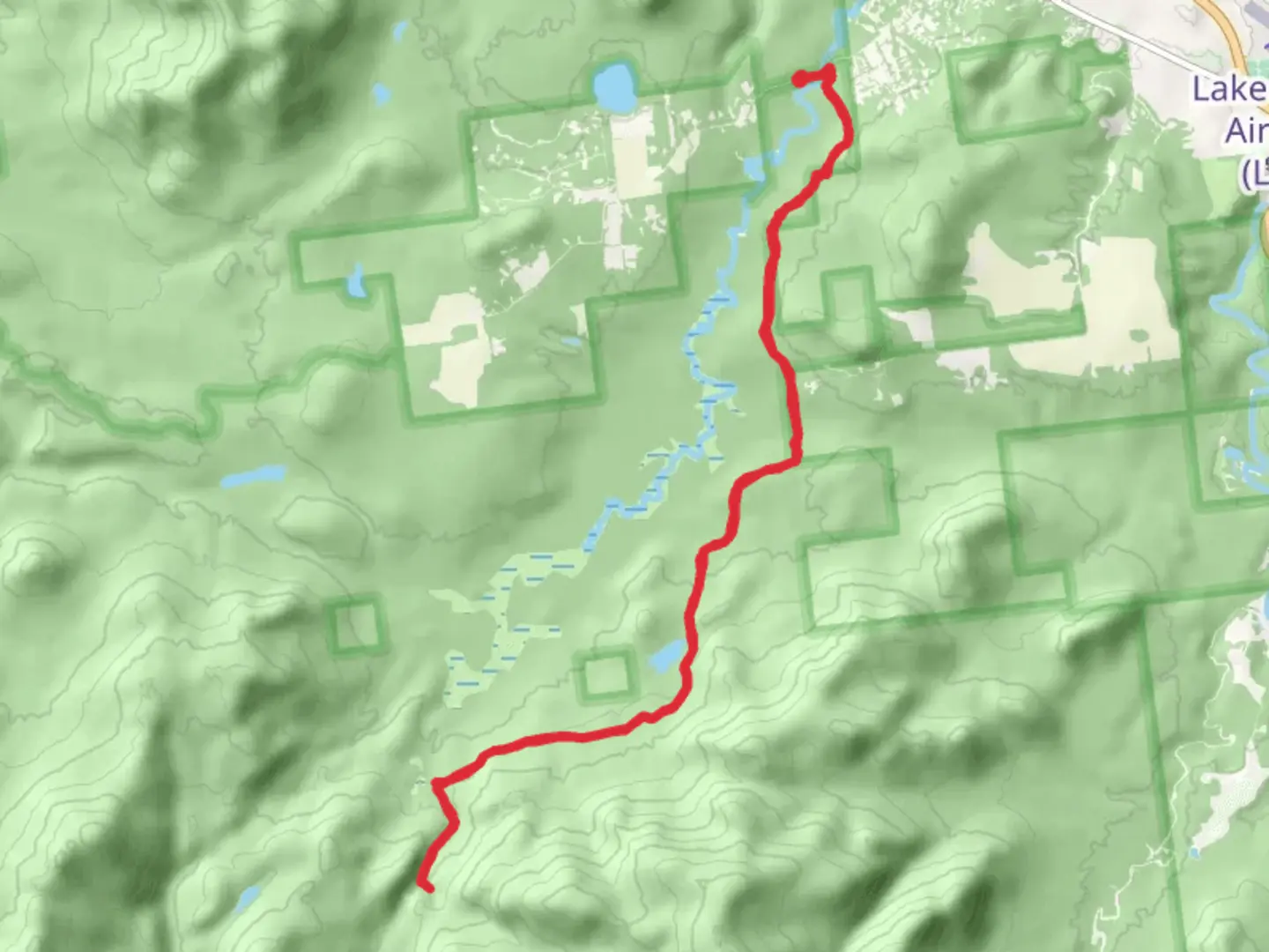 An image depicting the trail Wanika Falls Campsite via Northville Placid Trail and its surrounding area.
