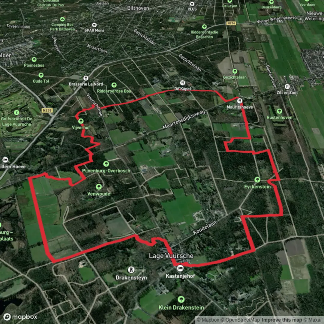 An image depicting the trail Eyckenstein, Bossen and Nonnenland Loop and its surrounding area.