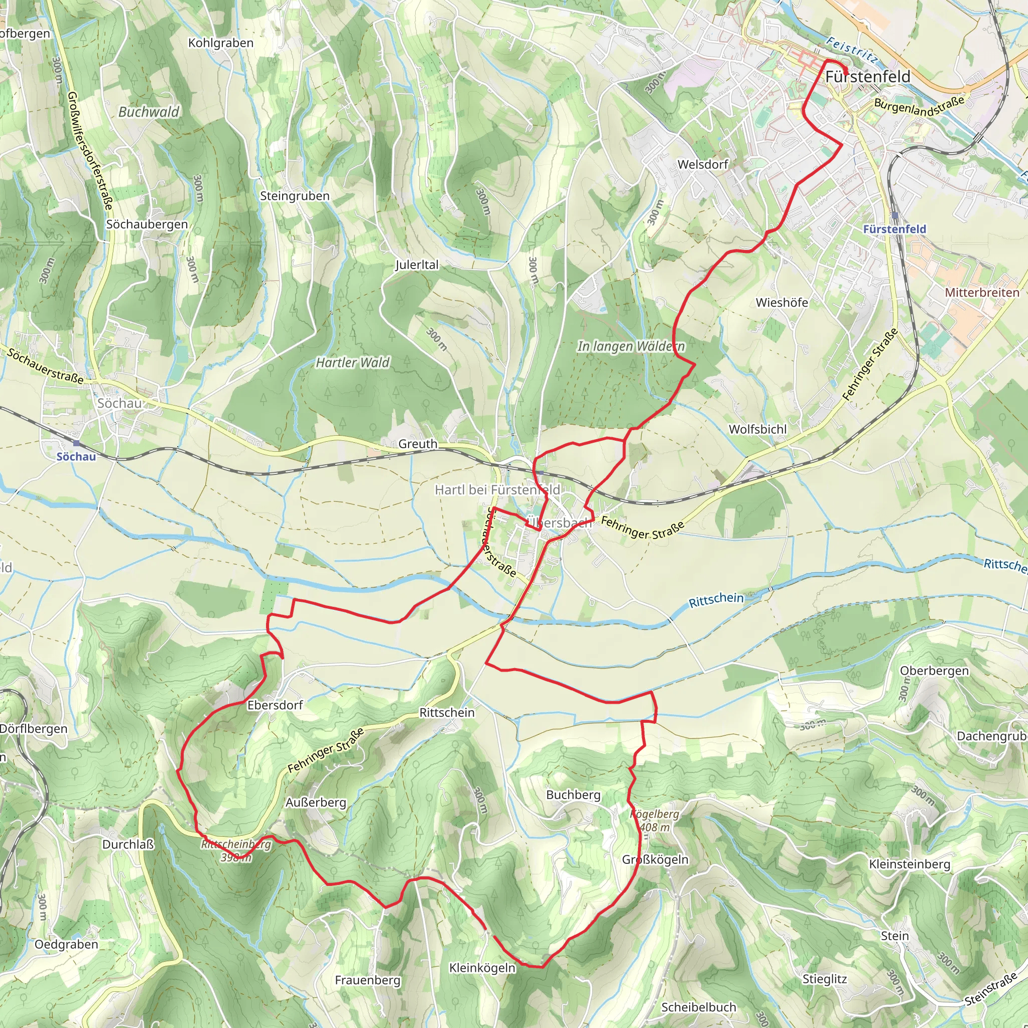 Fürstenfelder Wasser - Wein - Wanderweg mobile static map