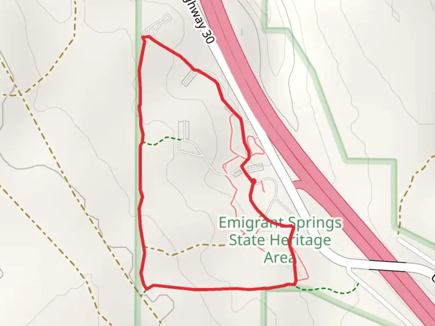 An image depicting the trail Nature Trail and Emigrant Springs Campground Loop and its surrounding area.