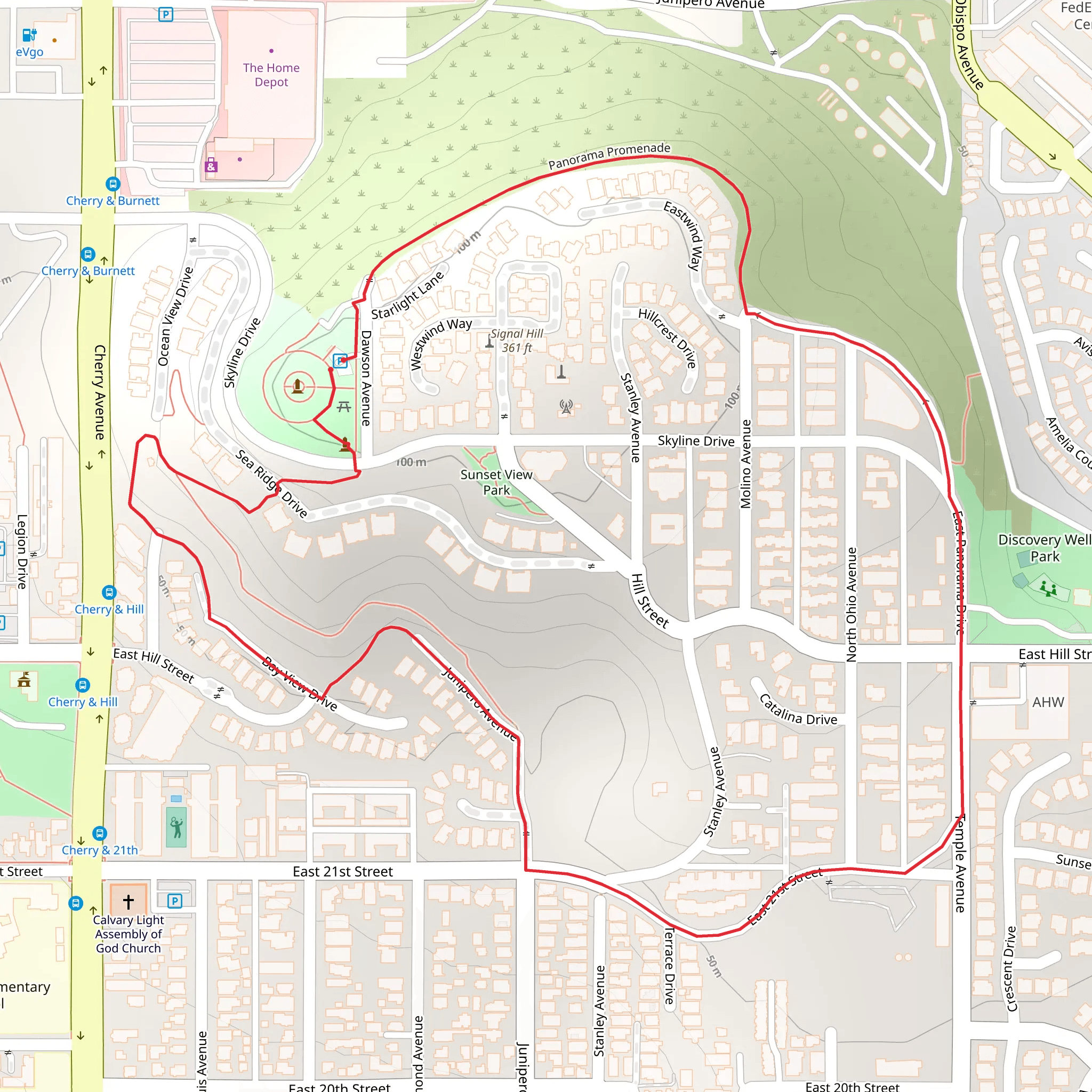 Signal Hill Loop mobile static map