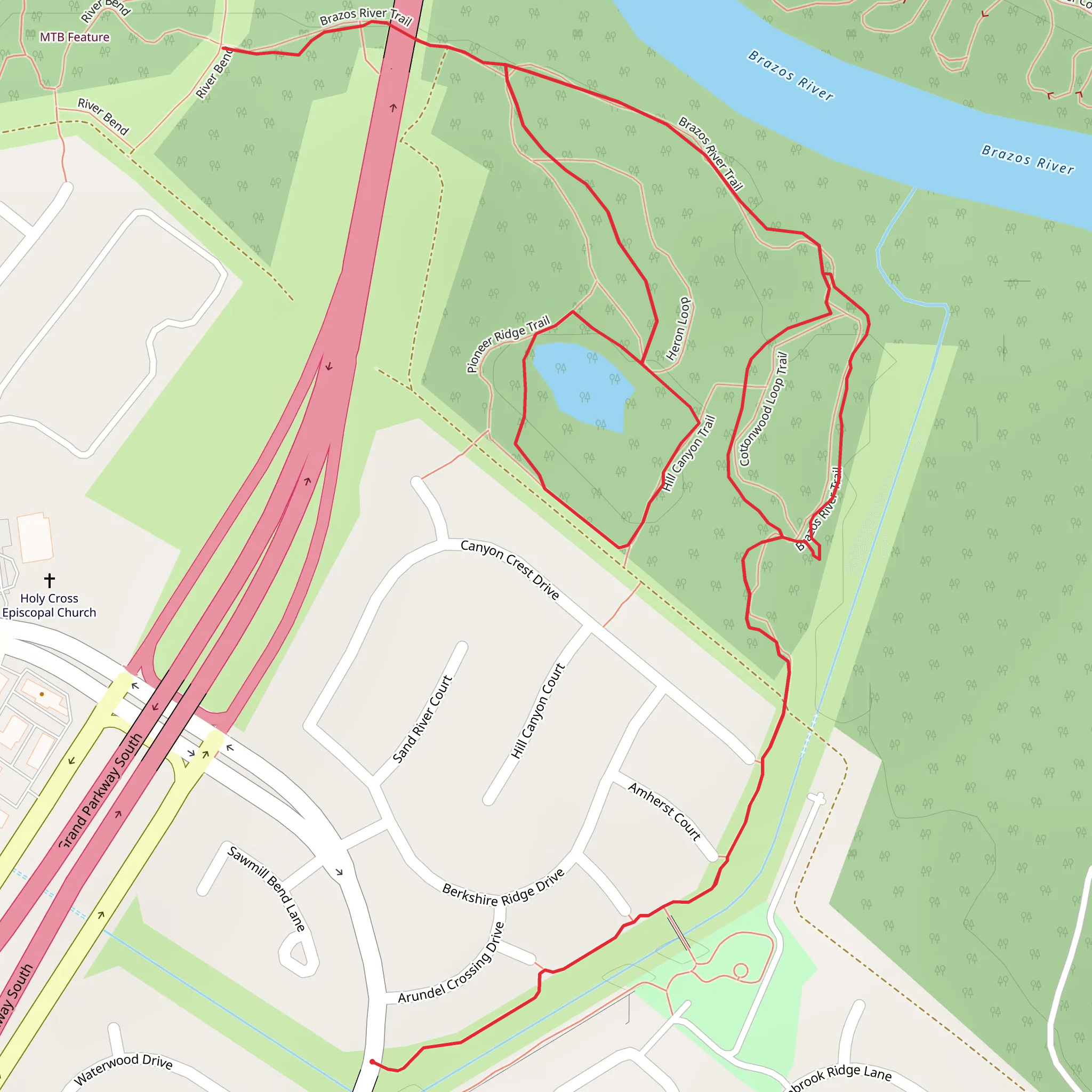 Brazos River Loop Trail mobile static map