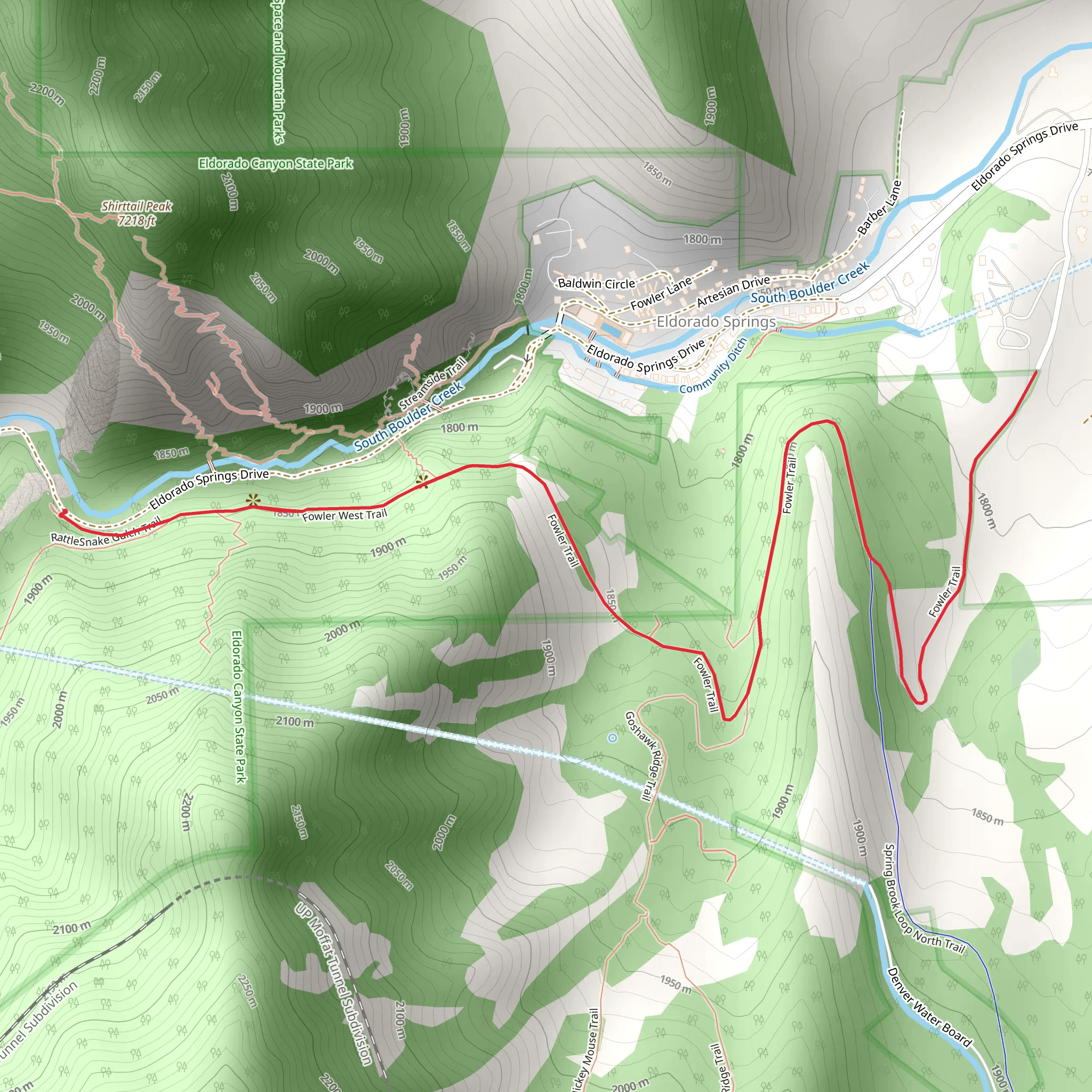 Fowler West Trail mobile static map