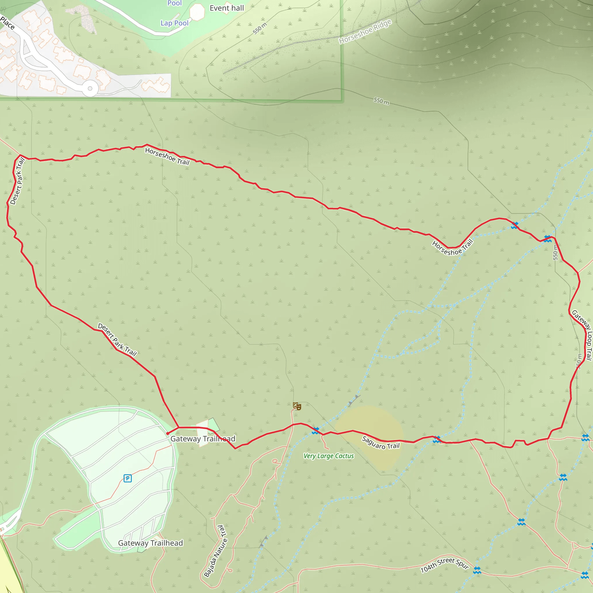 Saguaro, Horseshoe and Desert Park Loop Trail mobile static map