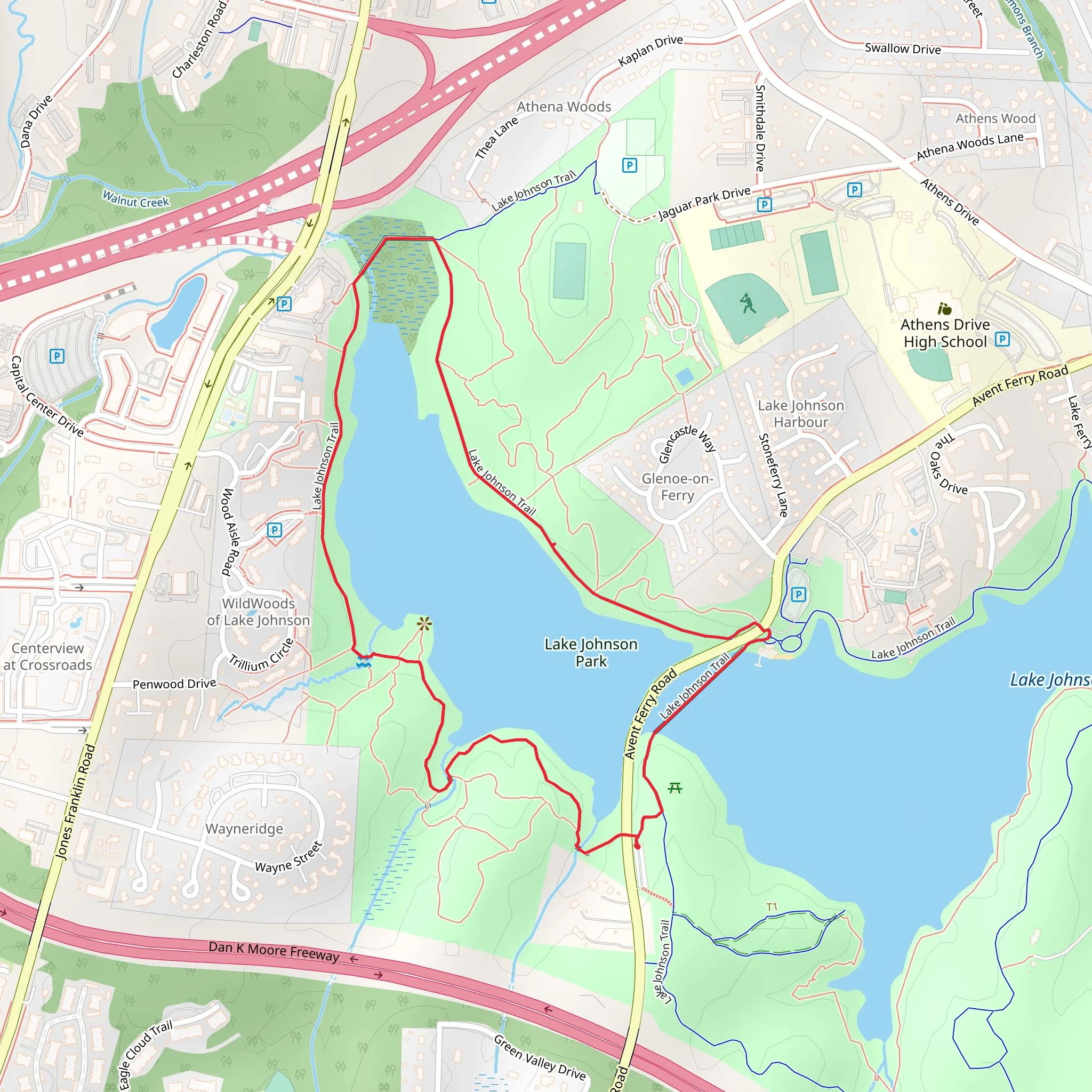 Lake Johnson Loop - West mobile static map