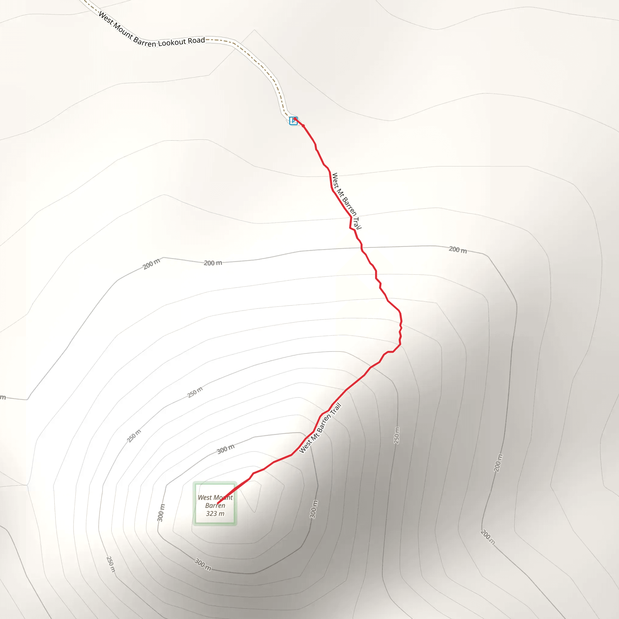West Mt Barren Trail mobile static map
