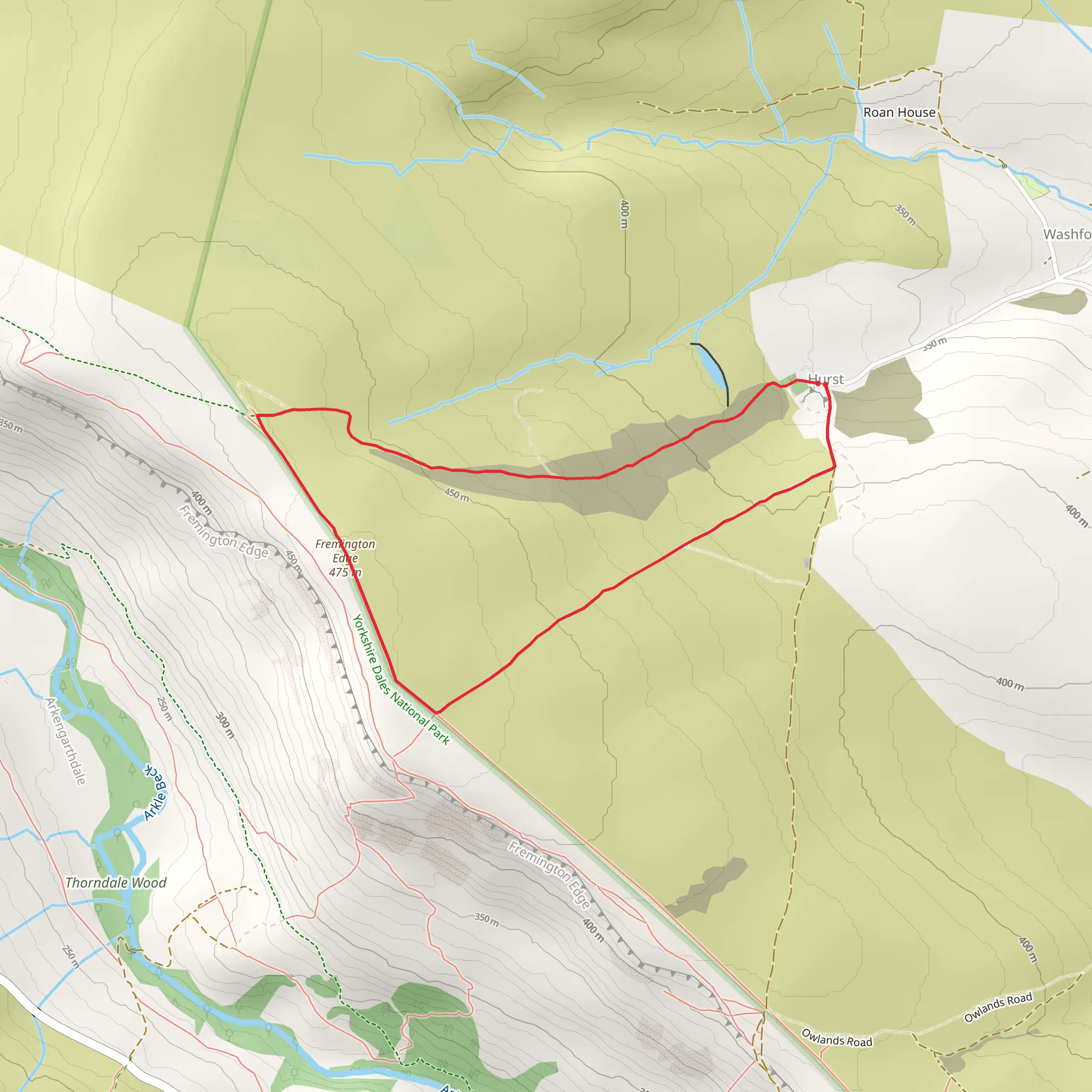 Fremington Edge Loop - Hurst mobile static map
