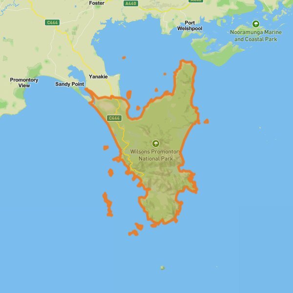 Wilsons Promontory National Park mobile static map