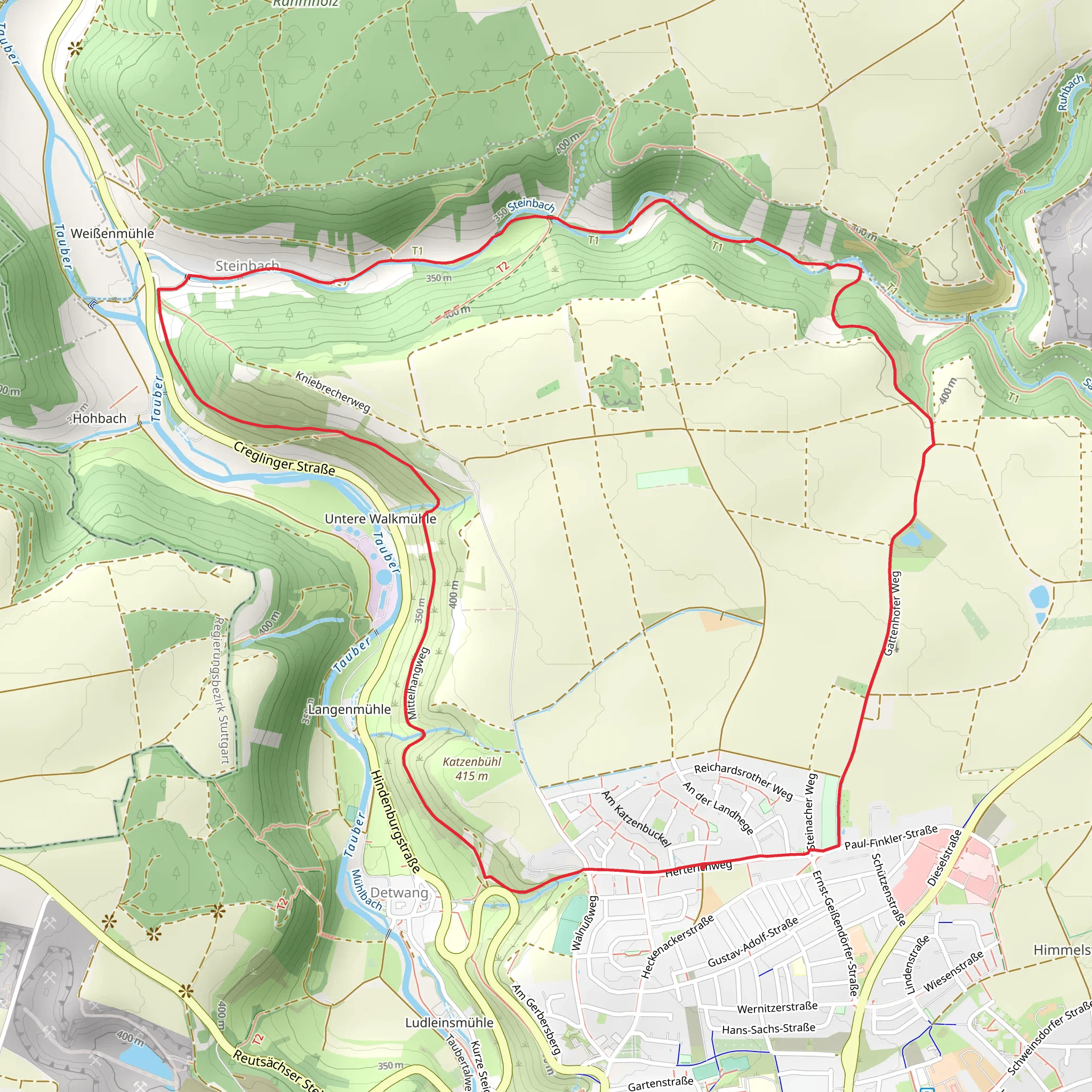 Detwang and Steinbach Loop mobile static map