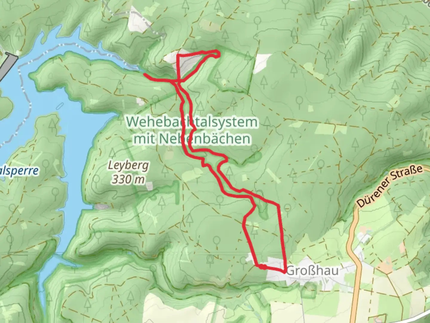 An image depicting the trail Wehebachtalsperre Walk from Großhau and its surrounding area.