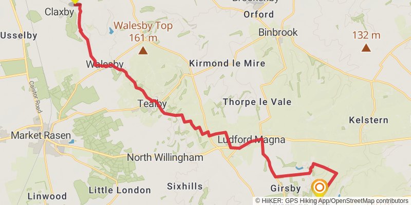 Middleton in Teesdale to Harwich Walk stage 21 Map