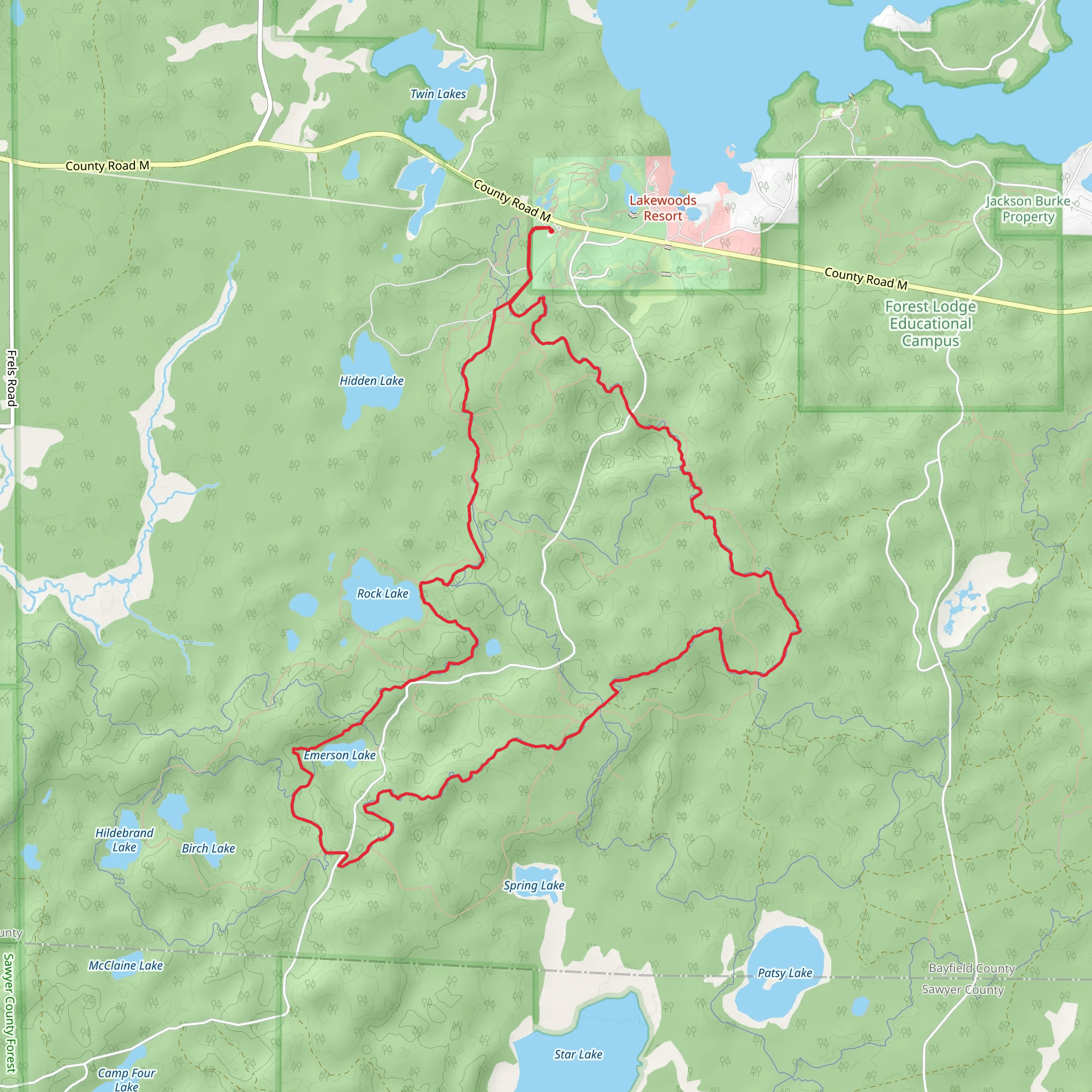 Rock Lake and Emerson Lake Loop mobile static map