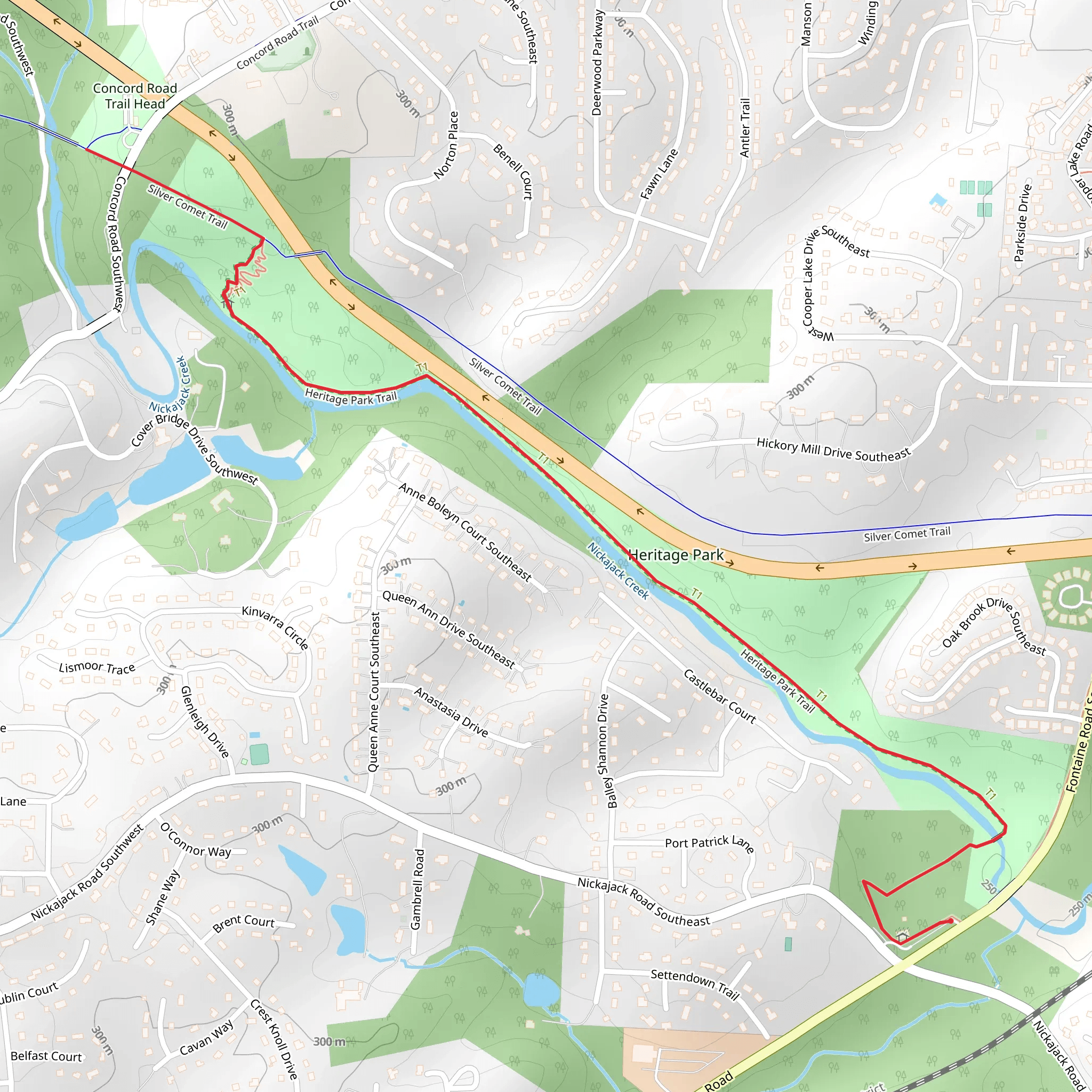 Heritage Park Trail and Silver Comet Trail mobile static map
