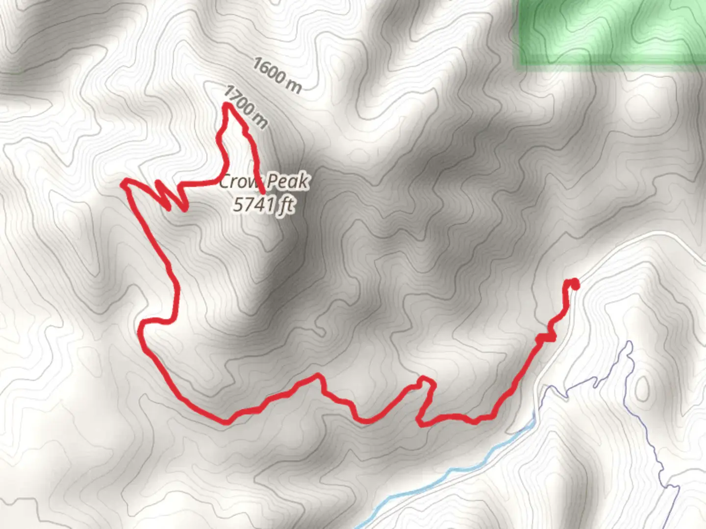 An image depicting the trail Crow Peak Trail from Higgins Gulch Road and its surrounding area.