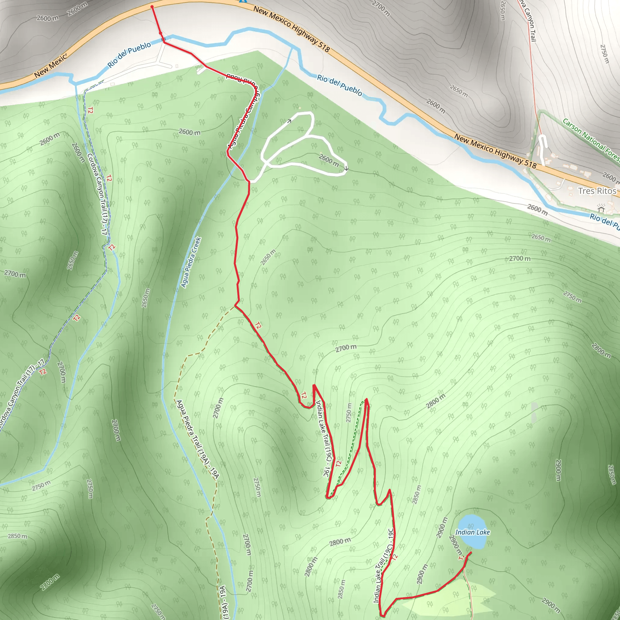 Indian Lake from New Mexico Highway 518 mobile static map
