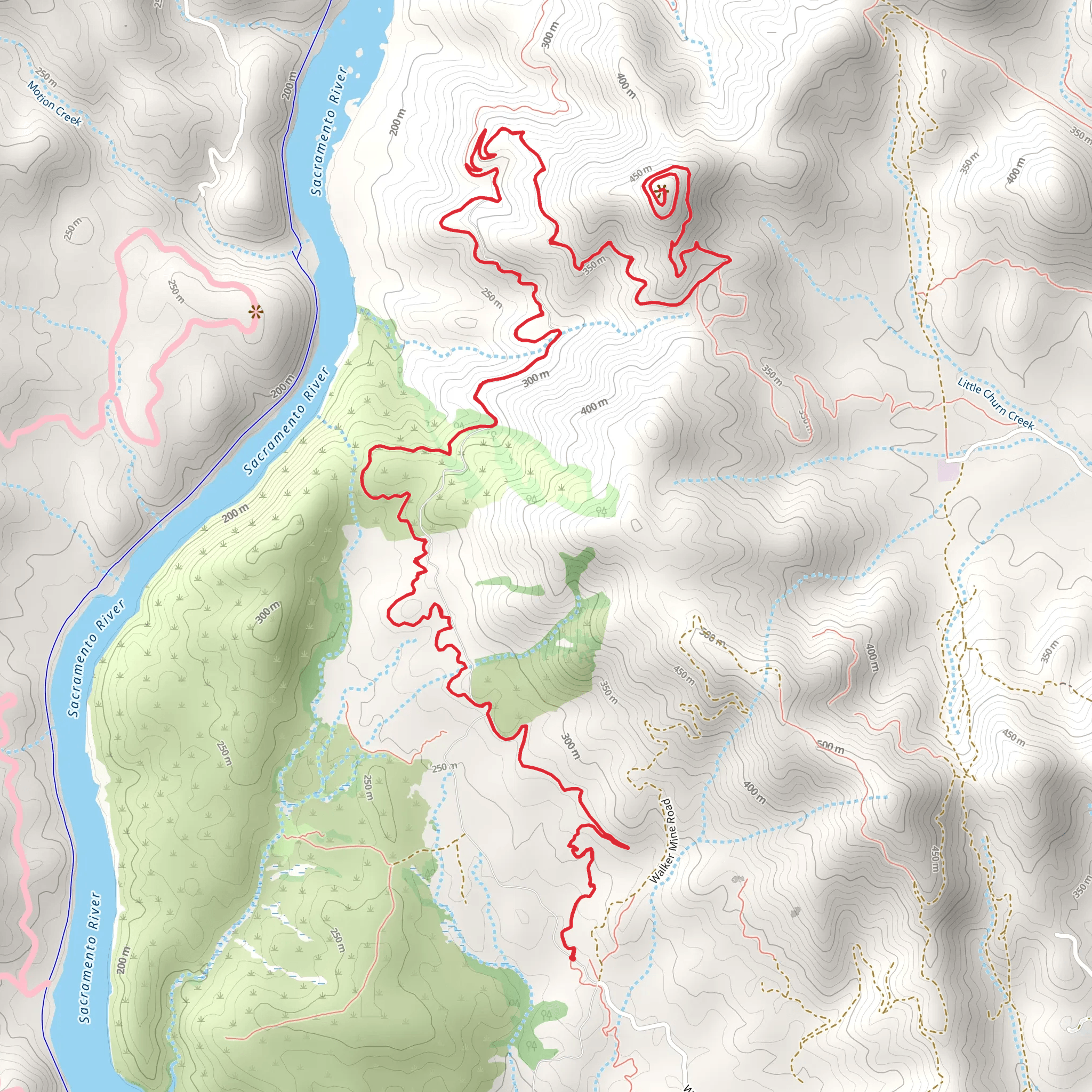 Chamise Peak via Flanagan Trail Out and Back mobile static map