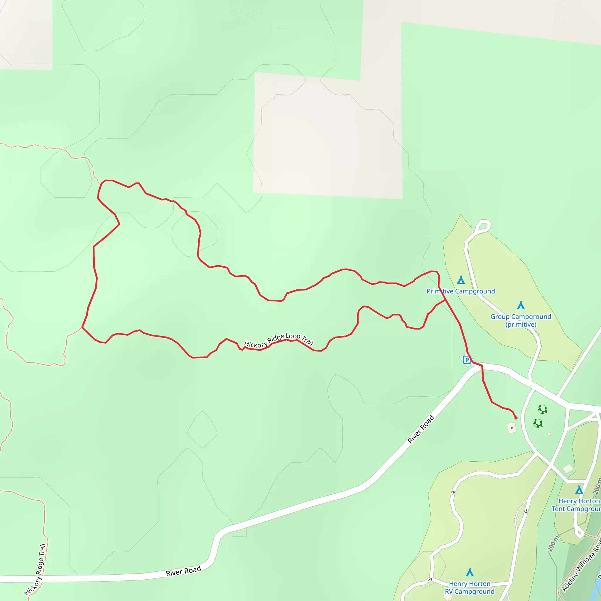 Hickory Ridge Loop Trail mobile static map