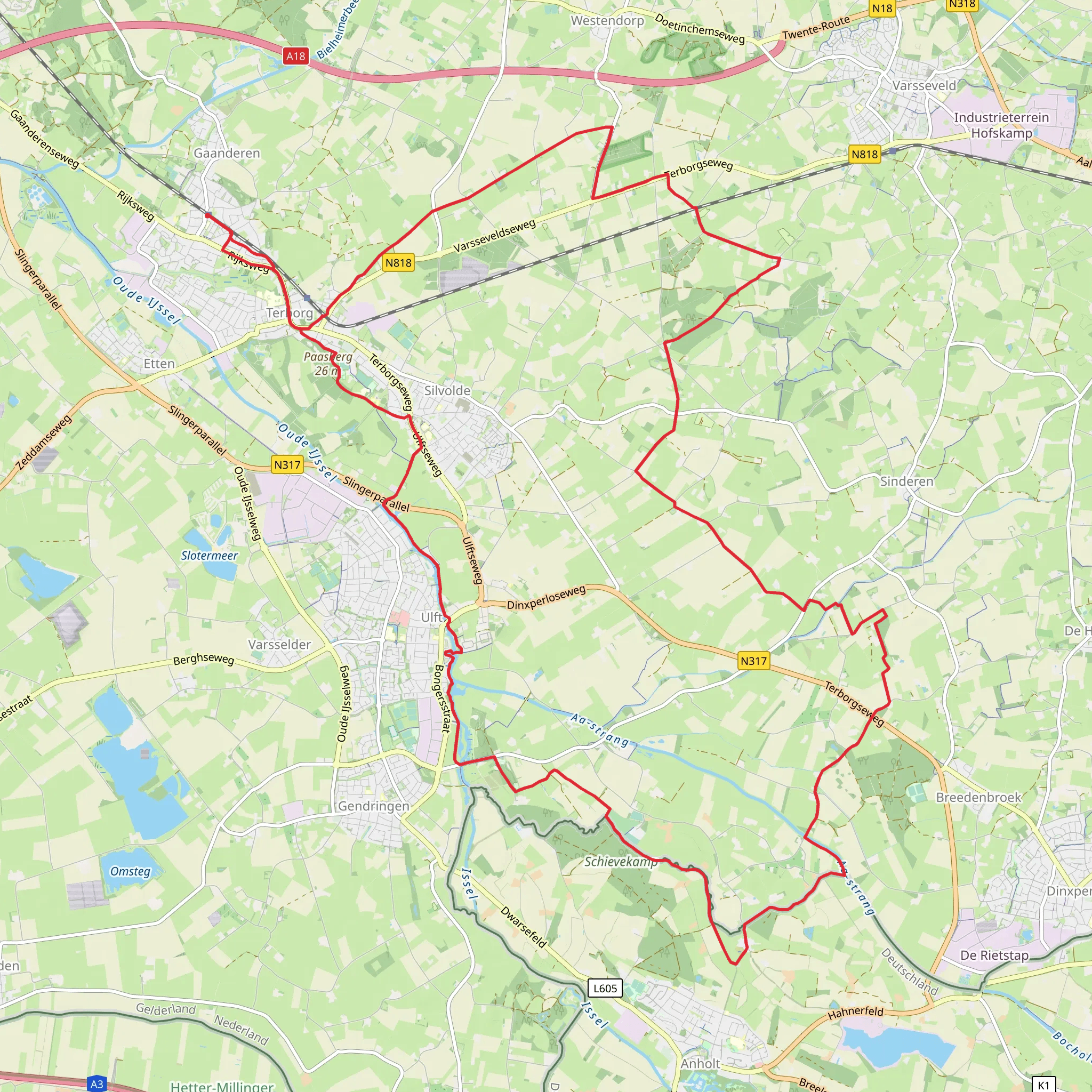 Idinkweg, Koeningspad and Oversluis Loop mobile static map