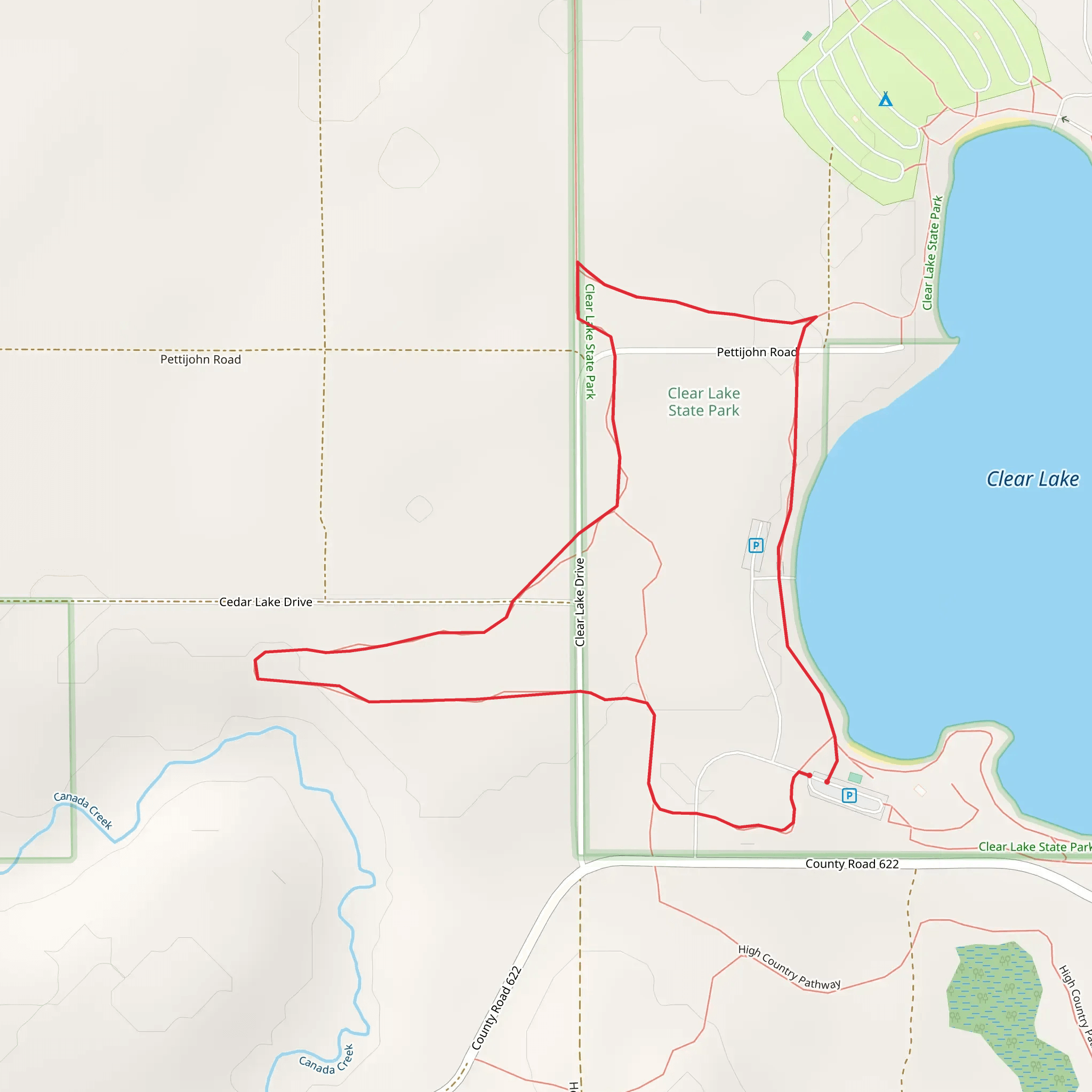 Clear Lake Westside Loop mobile static map