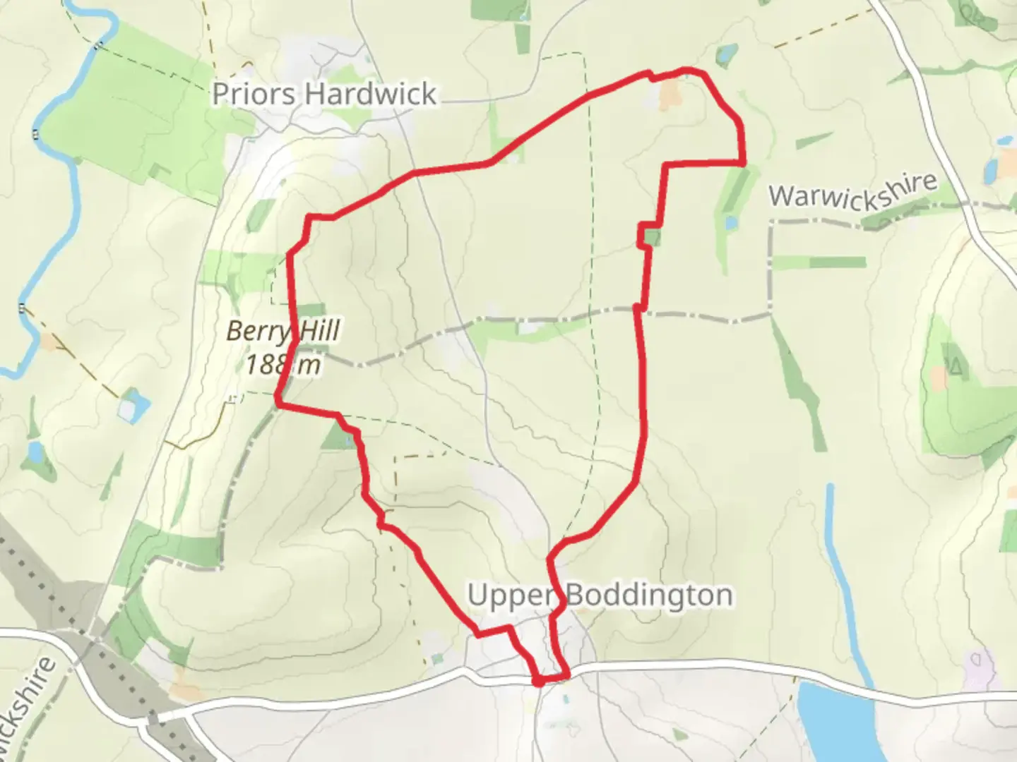 An image depicting the trail Berry Hill and Millennium Way and its surrounding area.