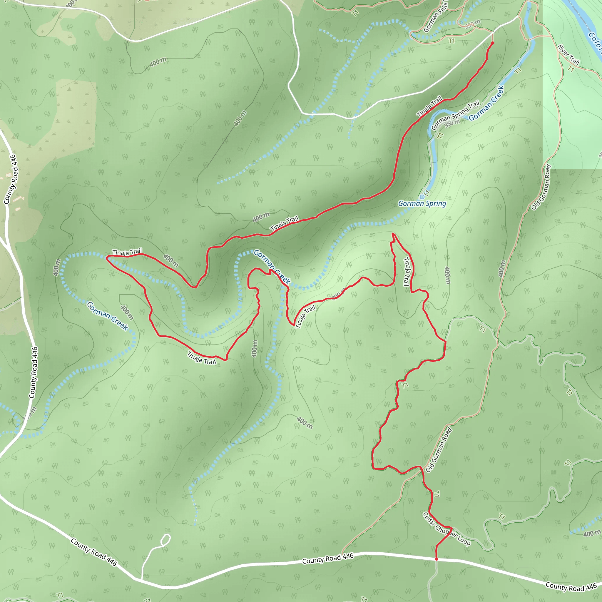 Cedar Chopper Loop and Tinaja Trail mobile static map