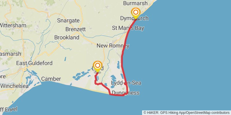 England Coast Path - Ramsgate to Camber stage 5 Map