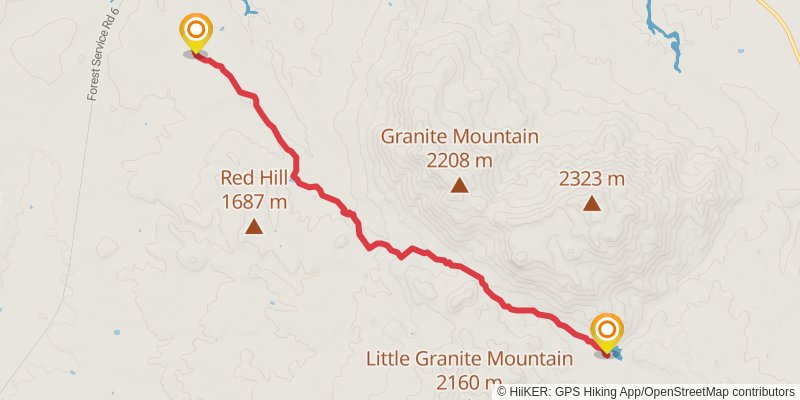 Cedar Springs via Granite Mountain Trail stage 2 Map