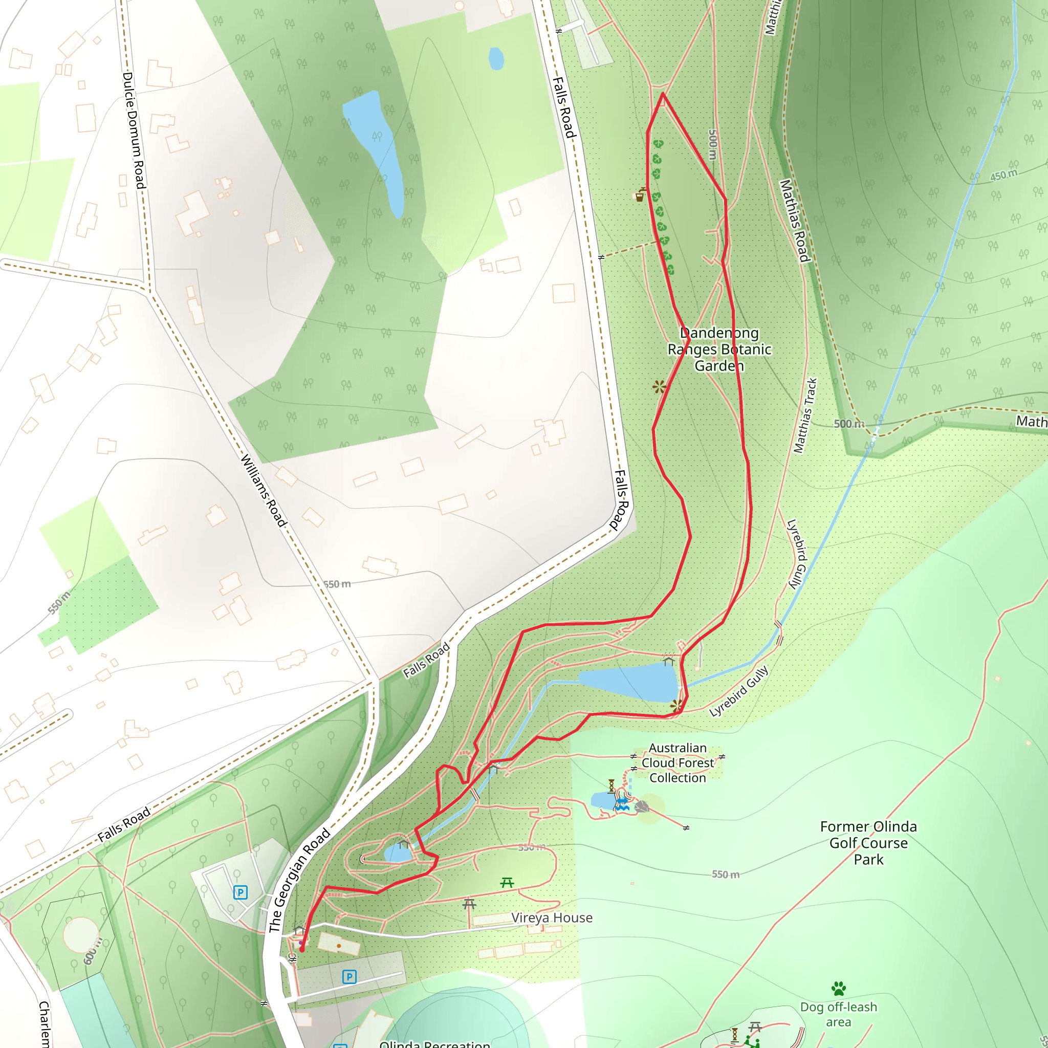 Dandenong Ranges Botanic Gardens Walk mobile static map