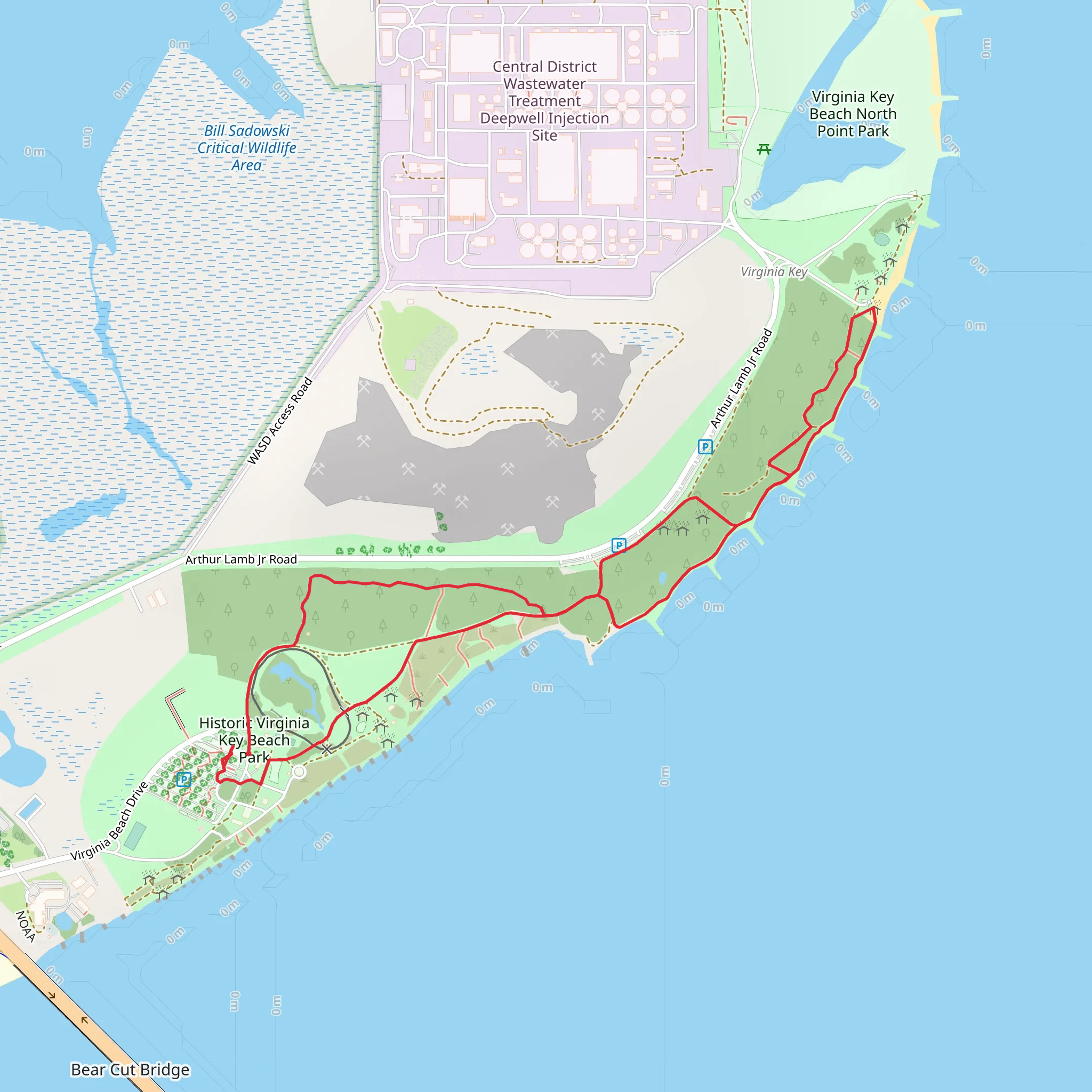 Historic Virginia Key Beach Park Loop mobile static map