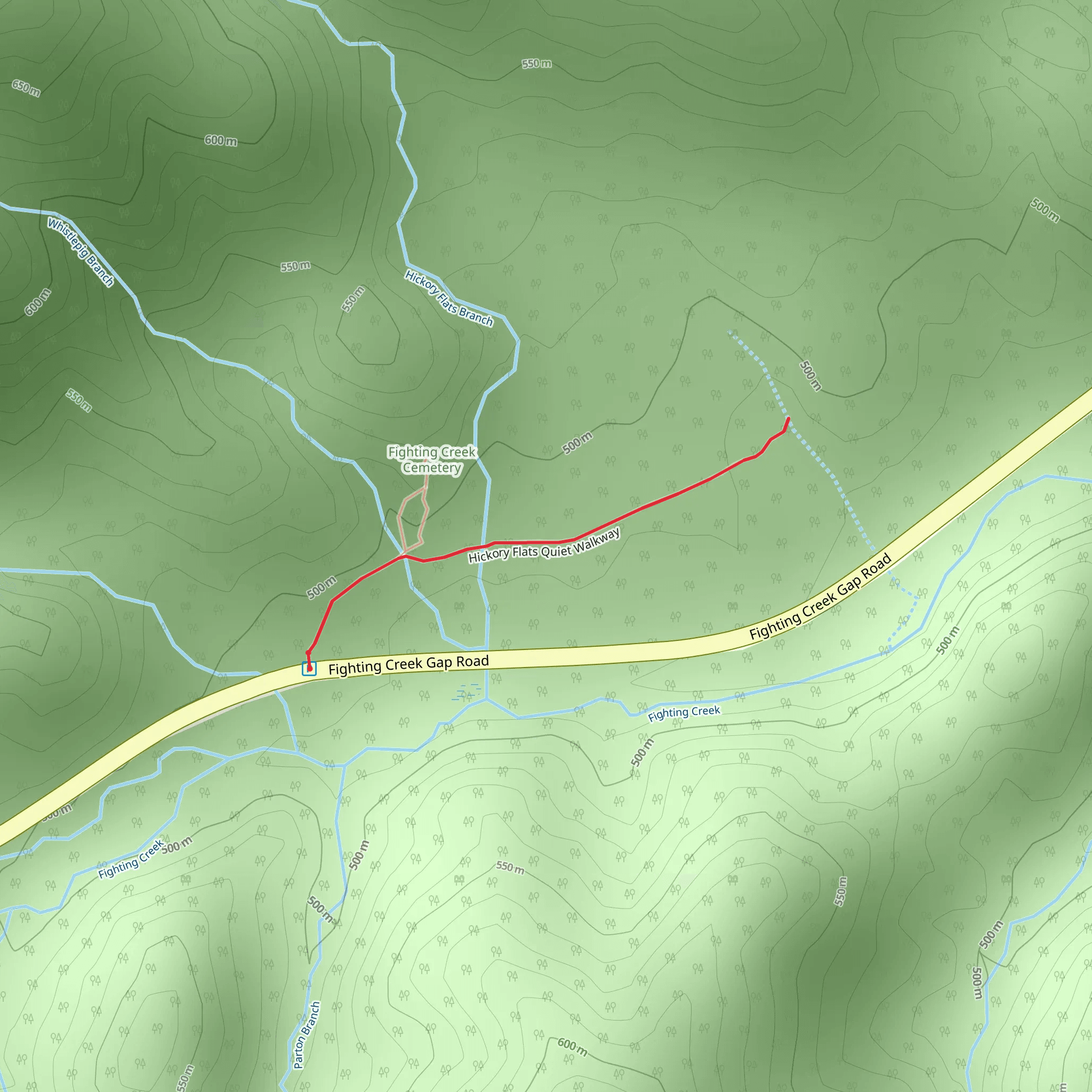 Hickory Flats Quiet Walkway mobile static map