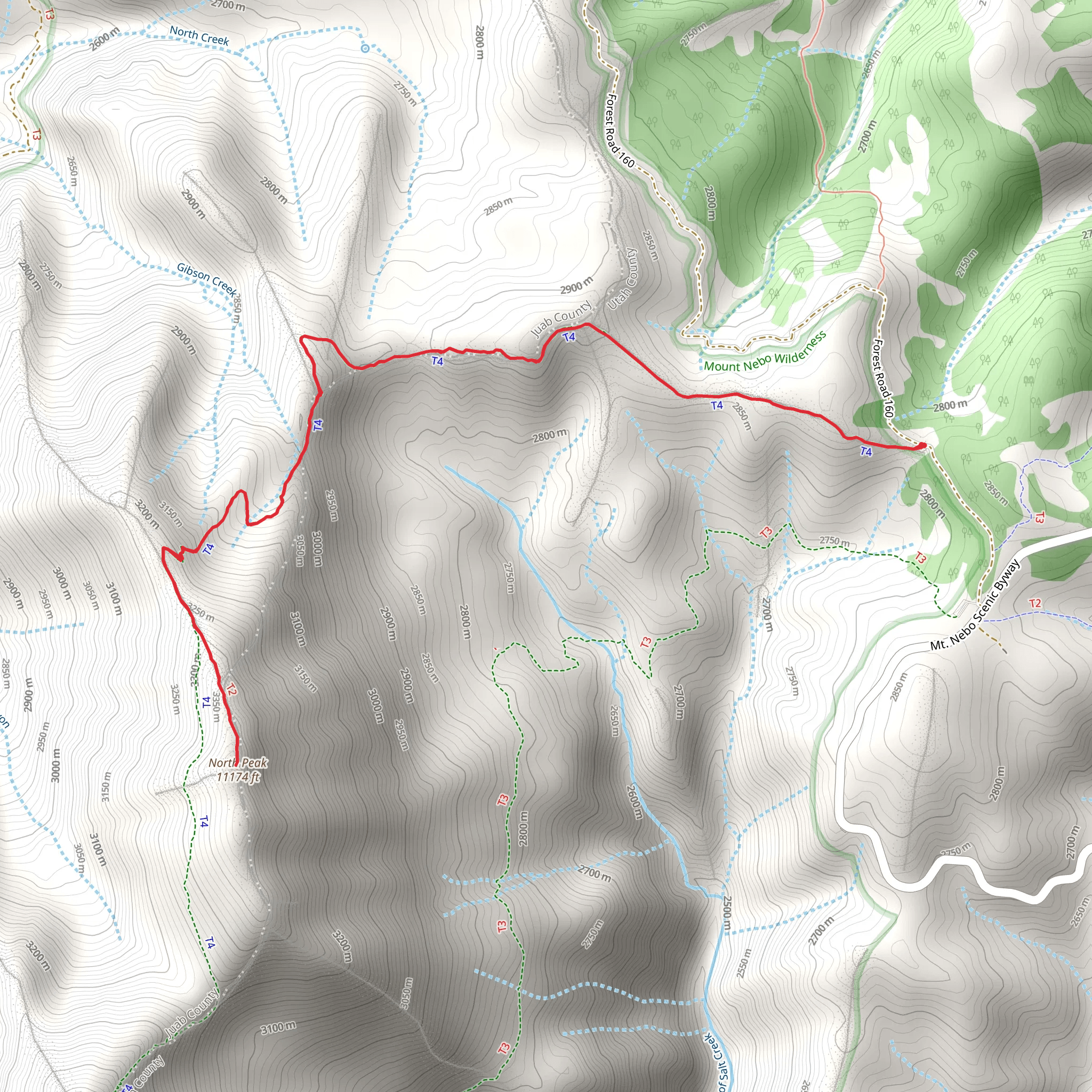 North Peak Trail mobile static map