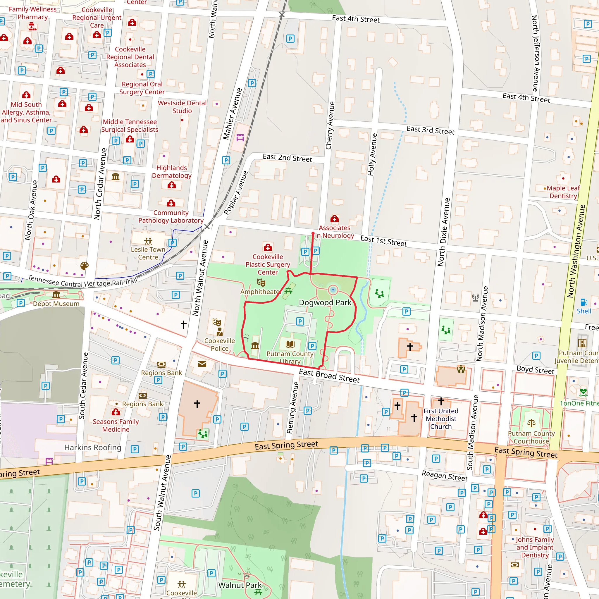 Dogwood Park Loop mobile static map