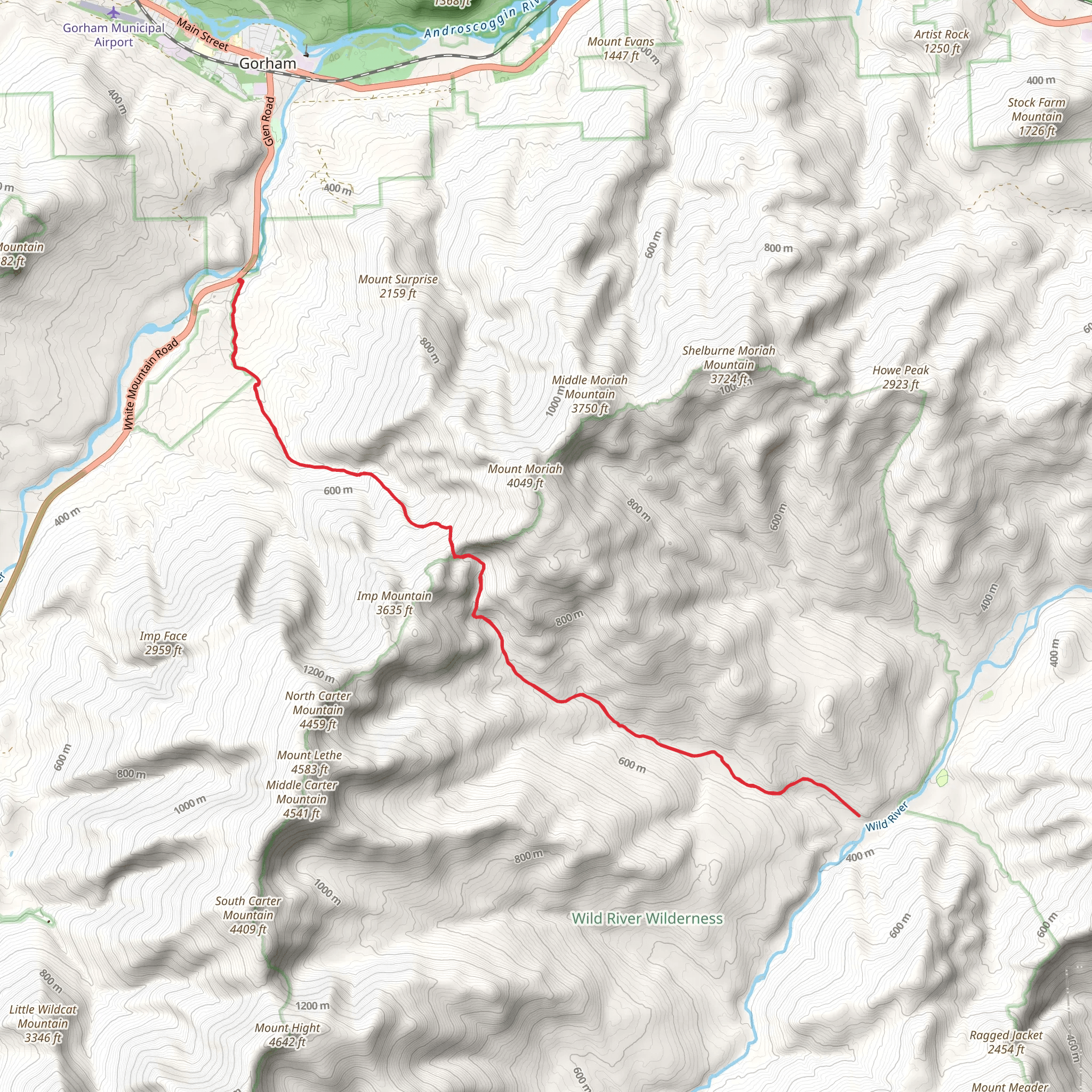 Stony Brook and Moriah Brook Trail mobile static map