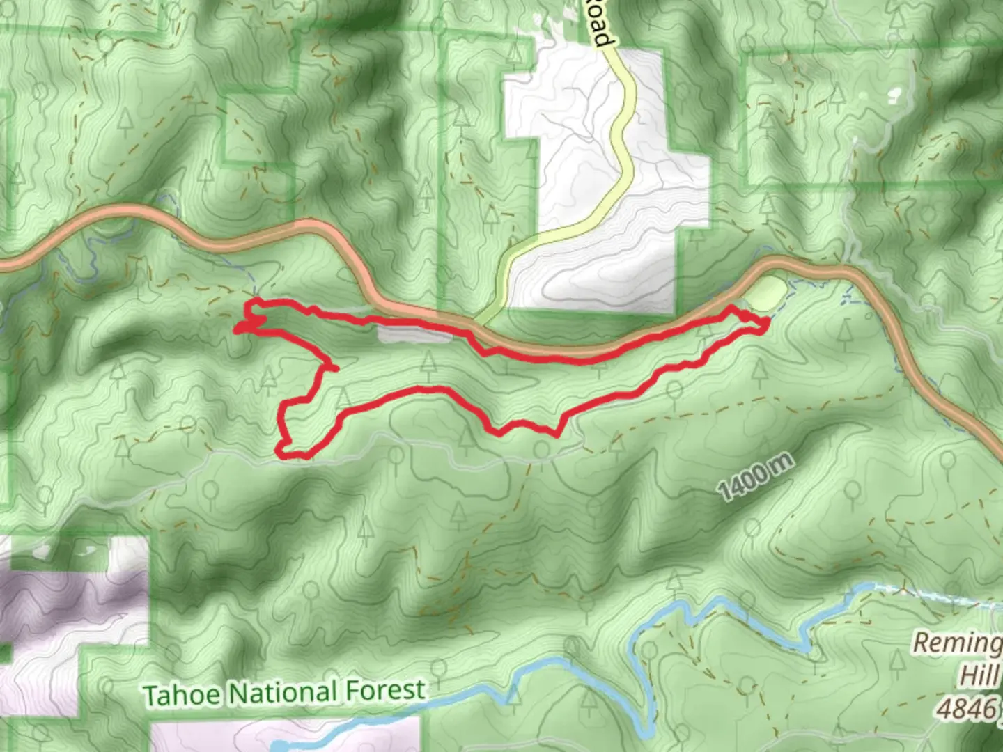An image depicting the trail Pioneer Trail and Burlington Ridge Loop and its surrounding area.