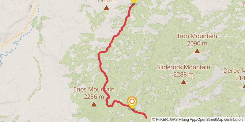West Fork Upper Deer Creek Trail stage 2 Map