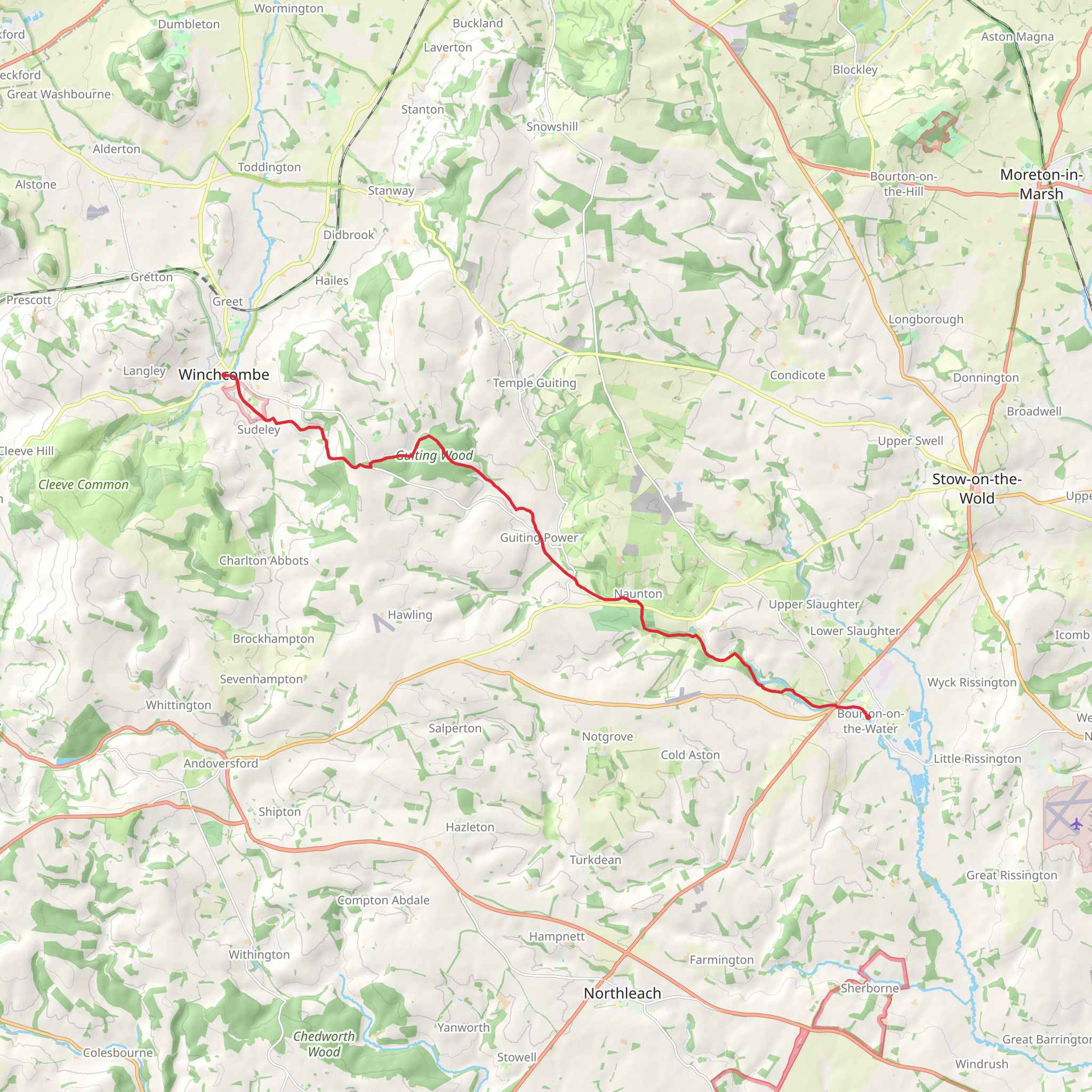 Deadmanbury Gate via Windrush Way mobile static map
