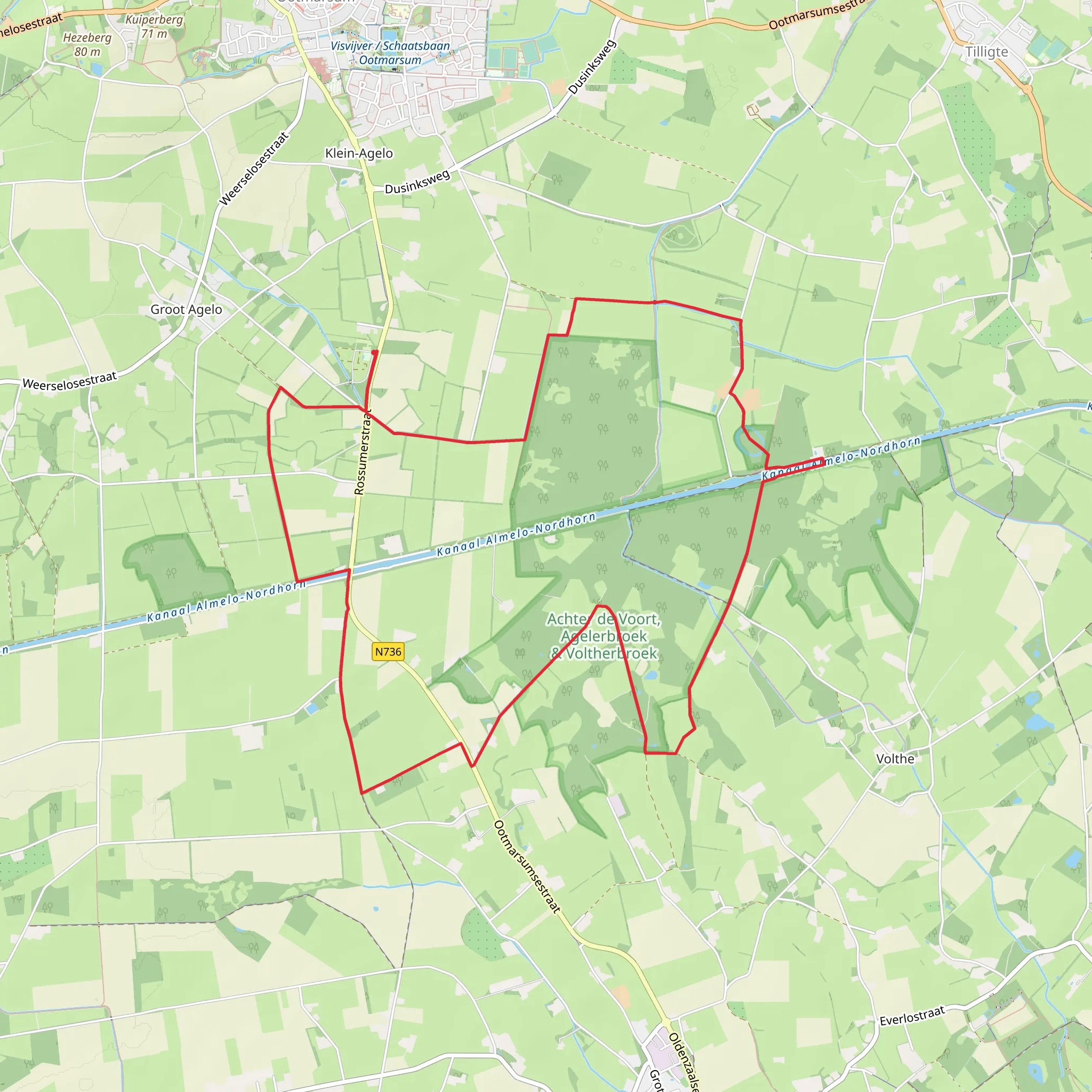 Hilligenpad and Stuwwal Route mobile static map