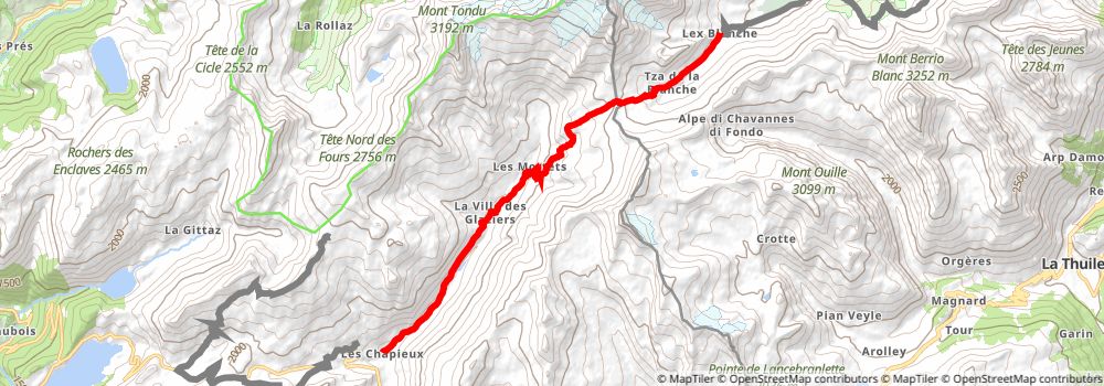 Tour du Mont Blanc stage 3 Map