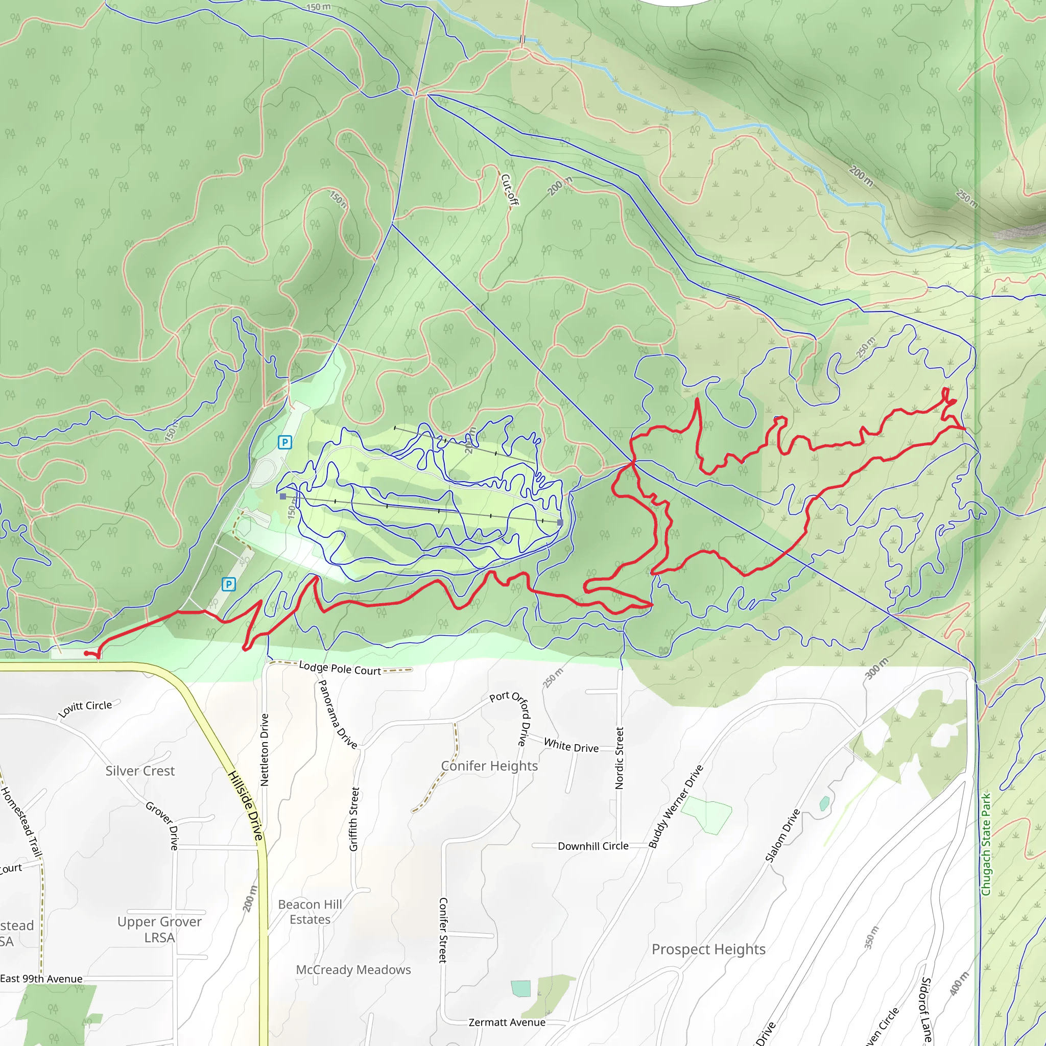 Queen Bee, Yellow Jacket and Lower Llama Loop mobile static map