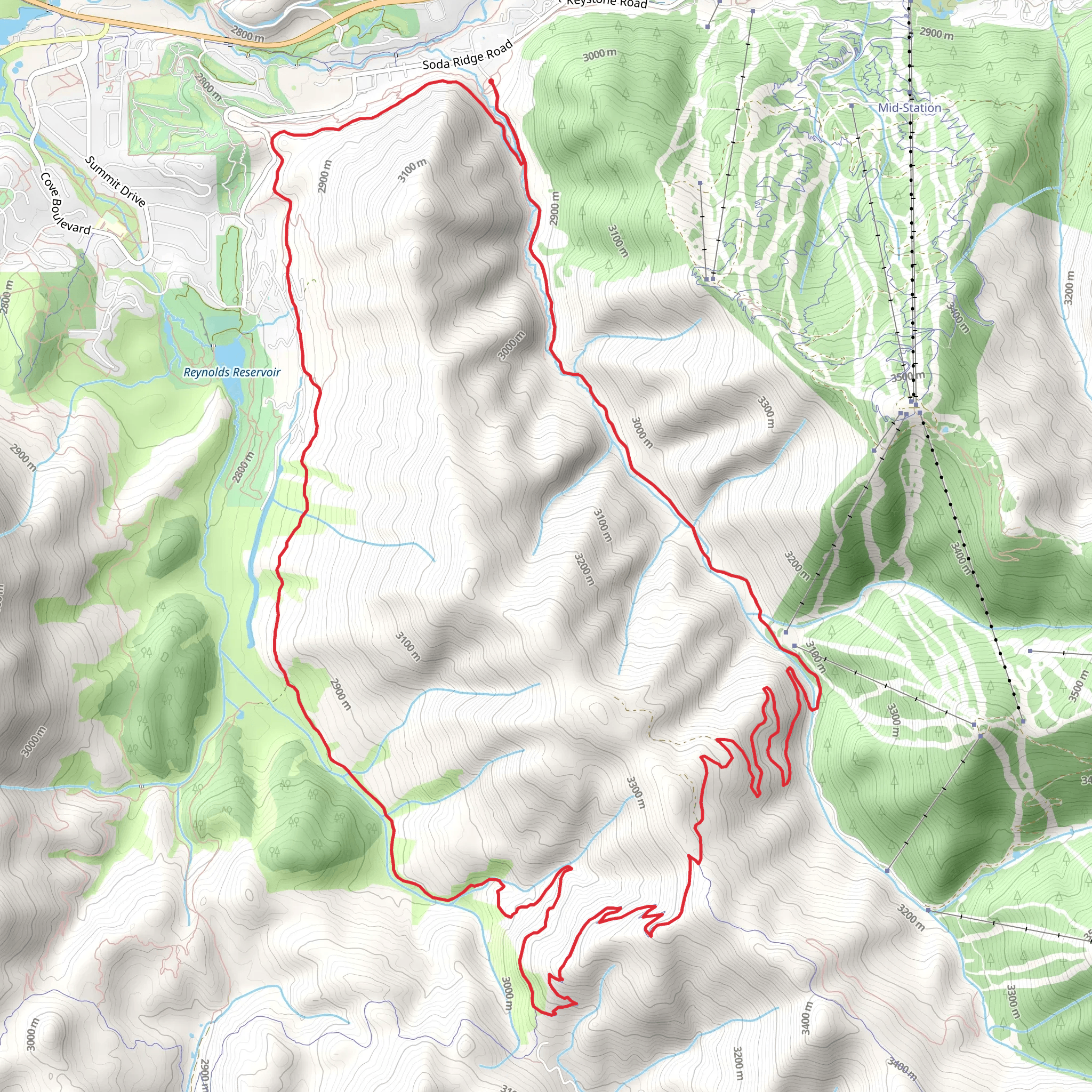 Soda Ridge and CDT Loop mobile static map