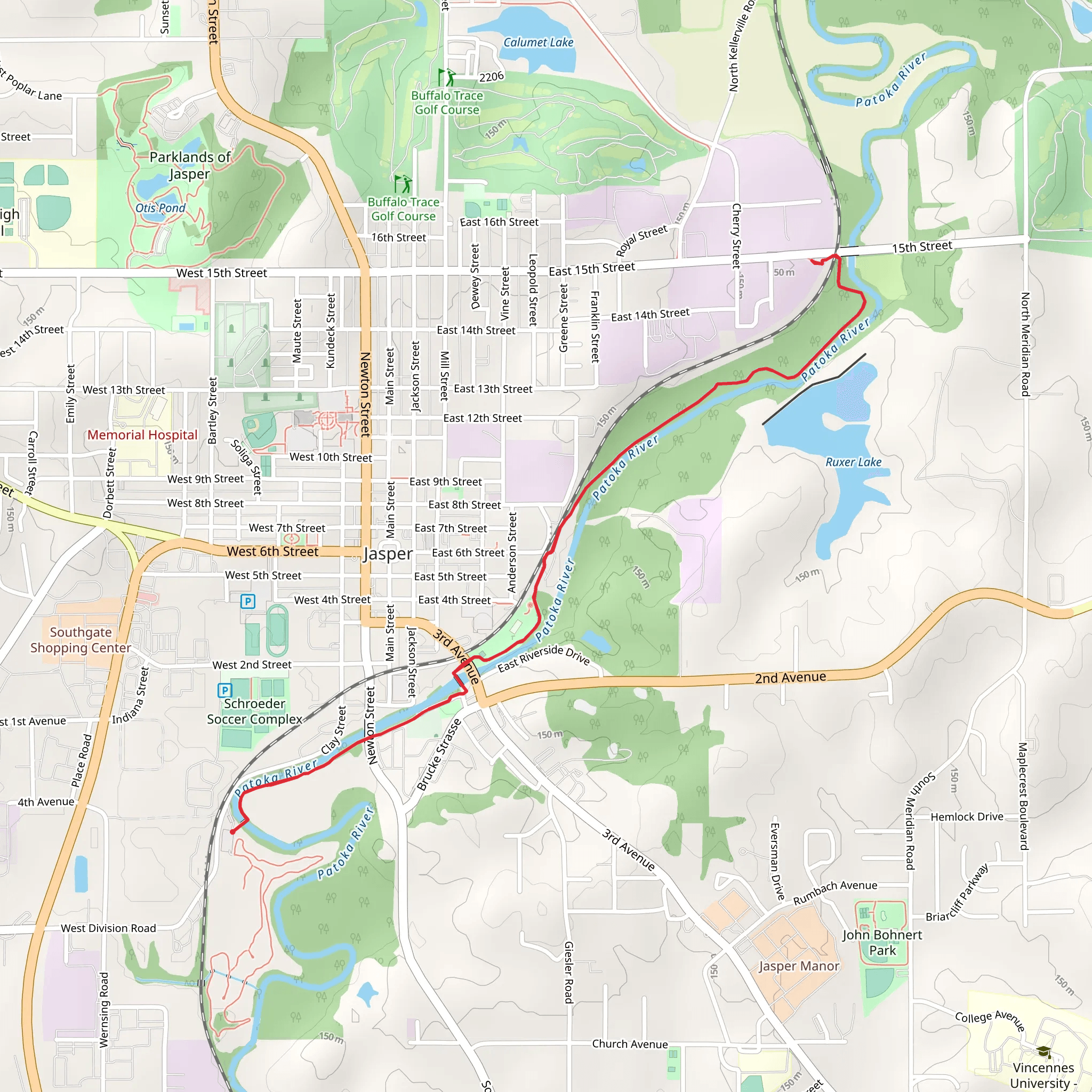 Patoka River via Jasper RiverWalk mobile static map