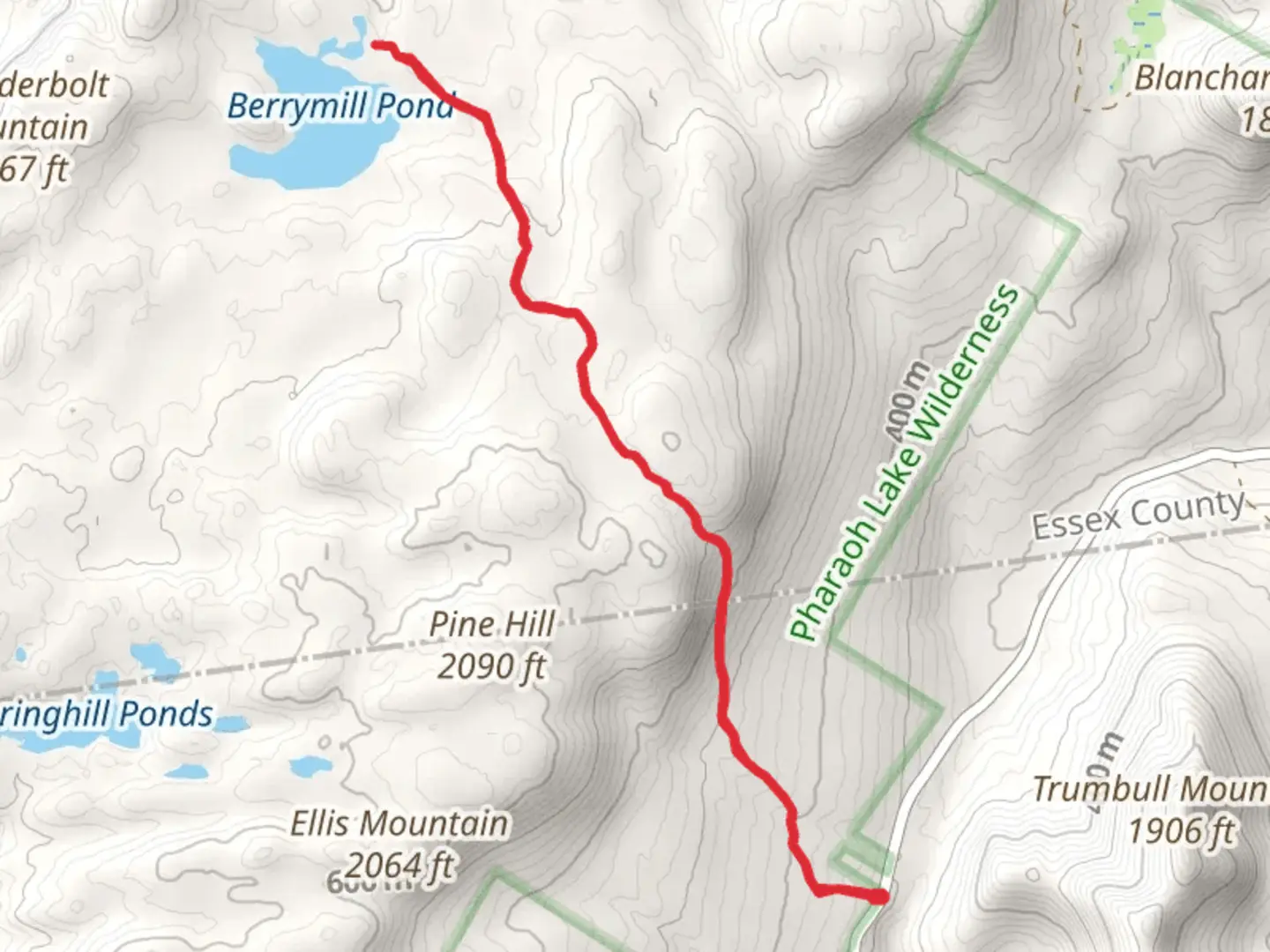 An image depicting the trail Berrymill Pond Trail and its surrounding area.