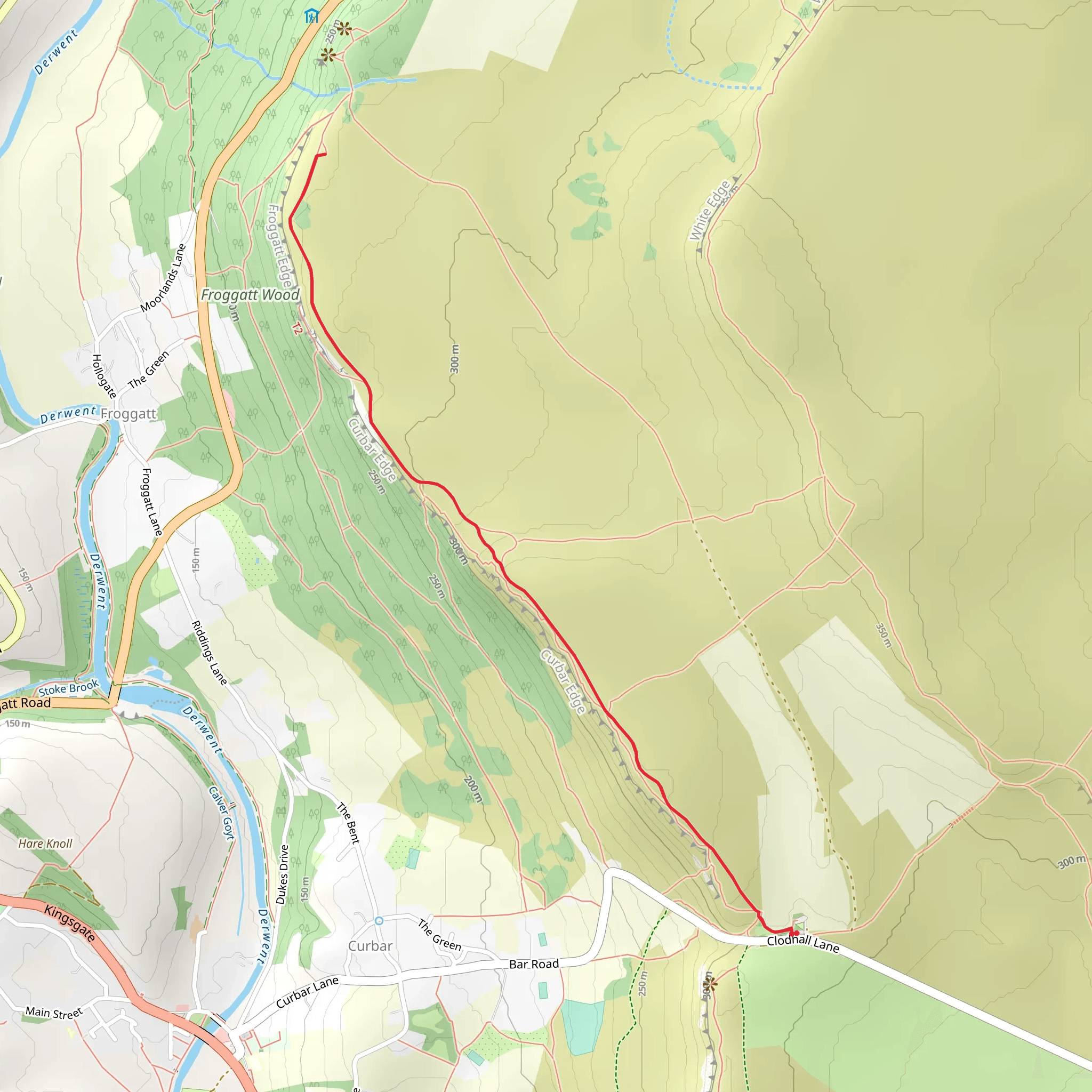 Froggatt Edge Stone Circle Walk mobile static map