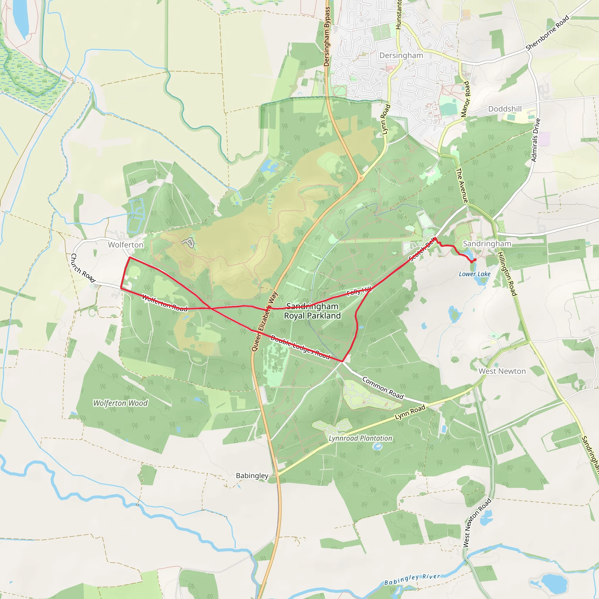 Sandringham Country Park mobile static map