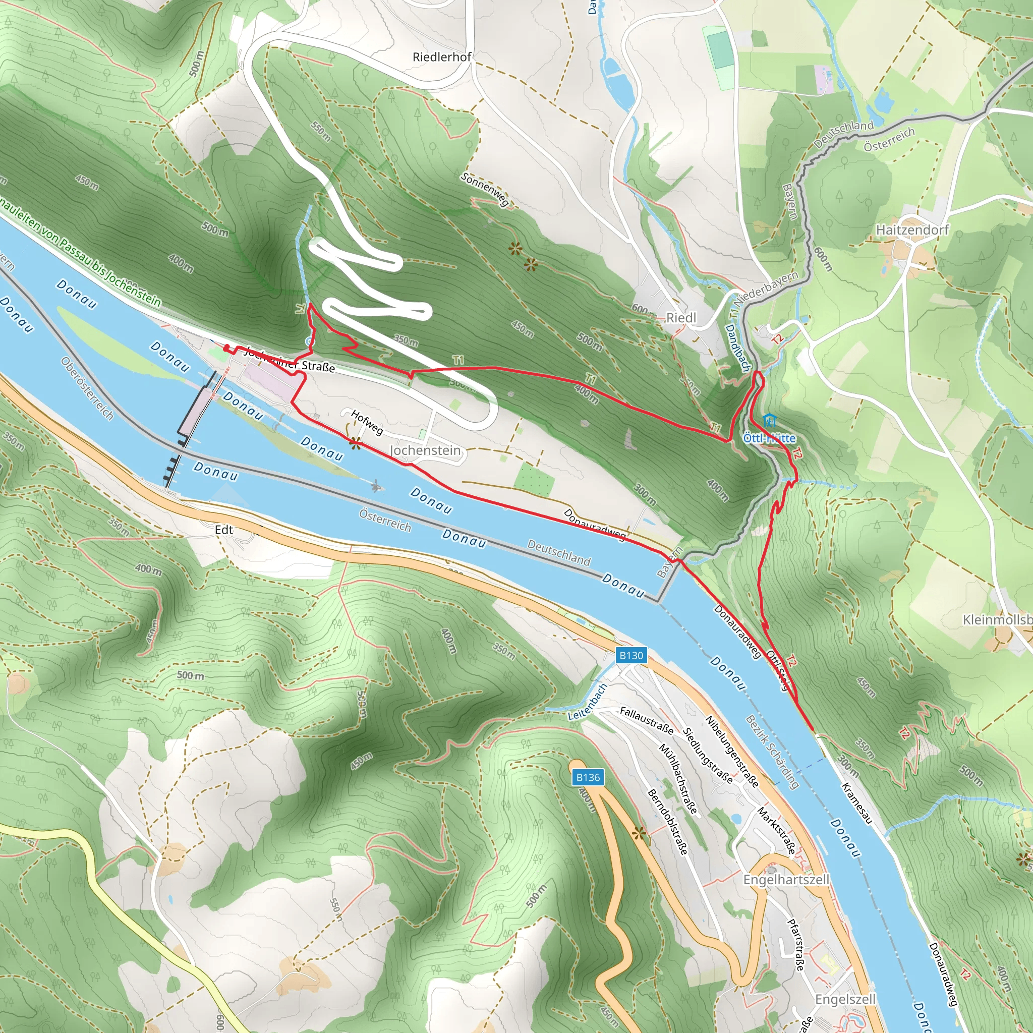Donau and Schmuggler Wanderung mobile static map