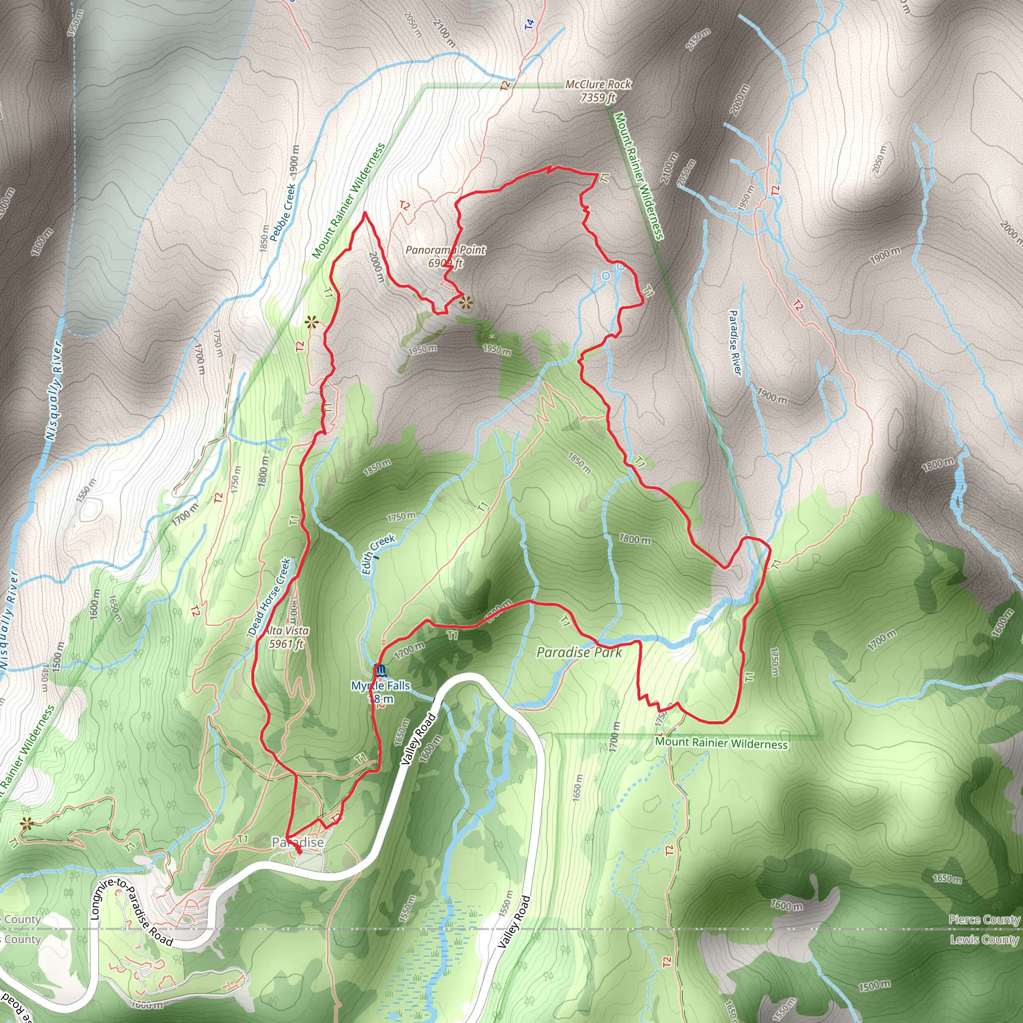 Skyline Loop Trail mobile static map