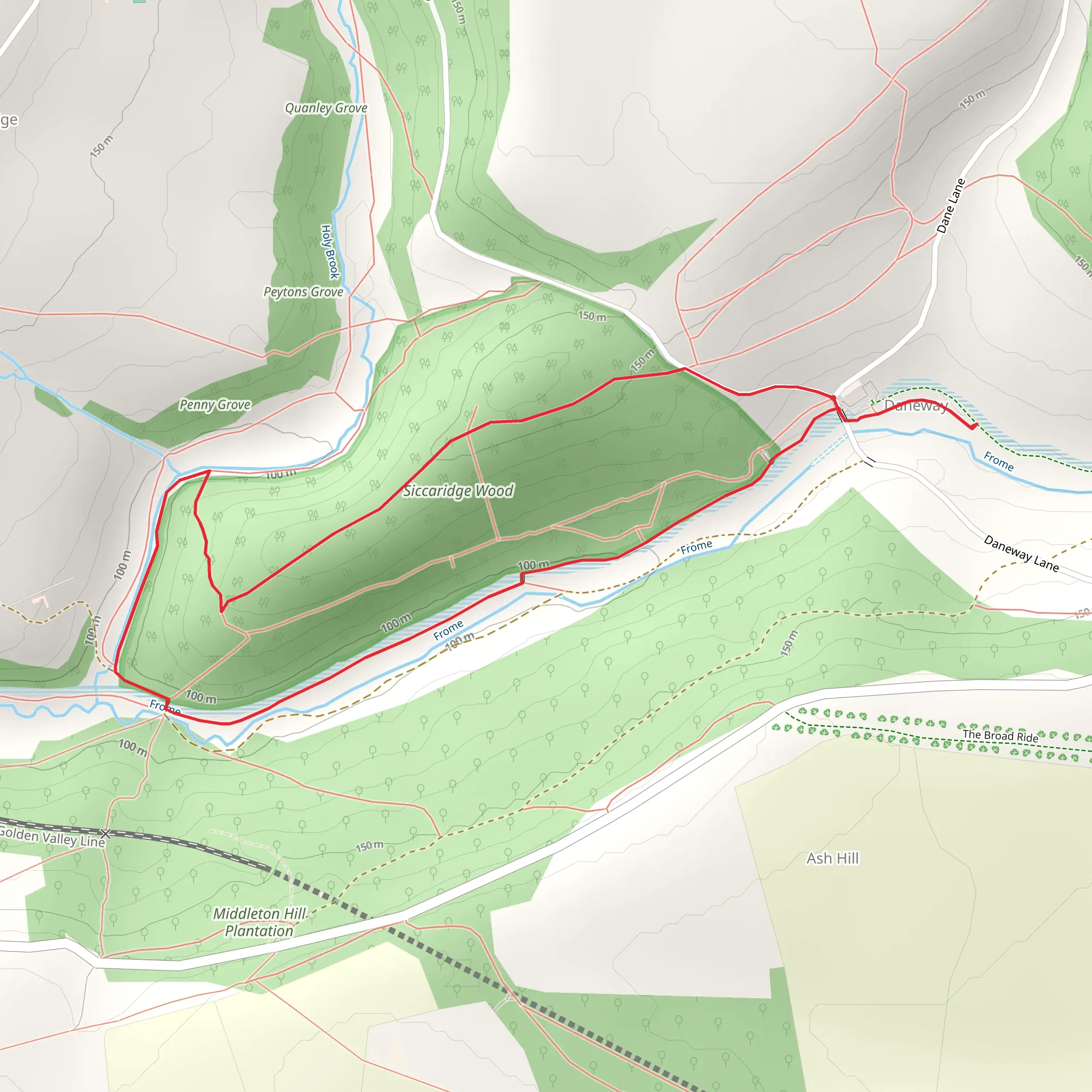 Siccaridge Wood and the Frome Valley mobile static map