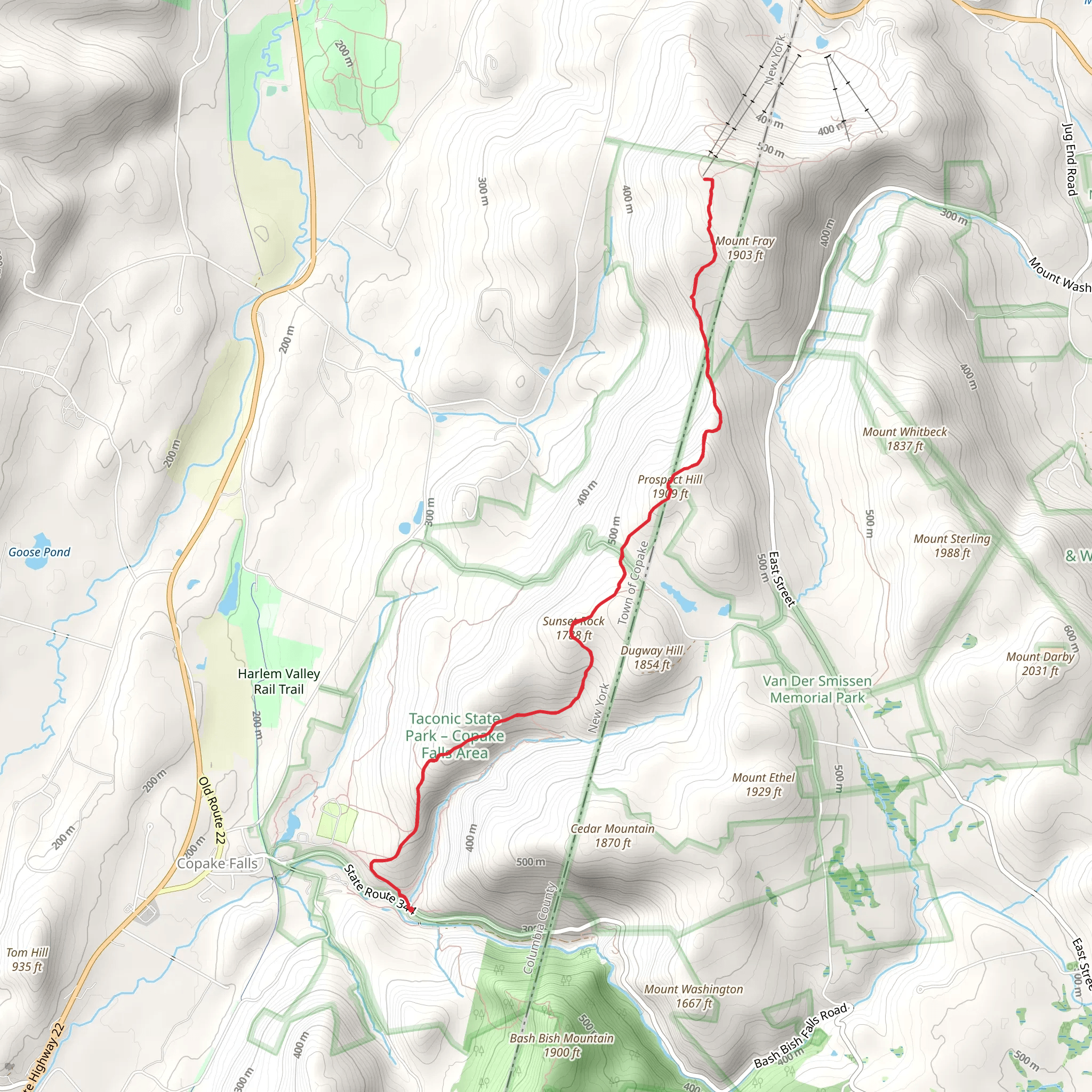 South Taconic Trail mobile static map